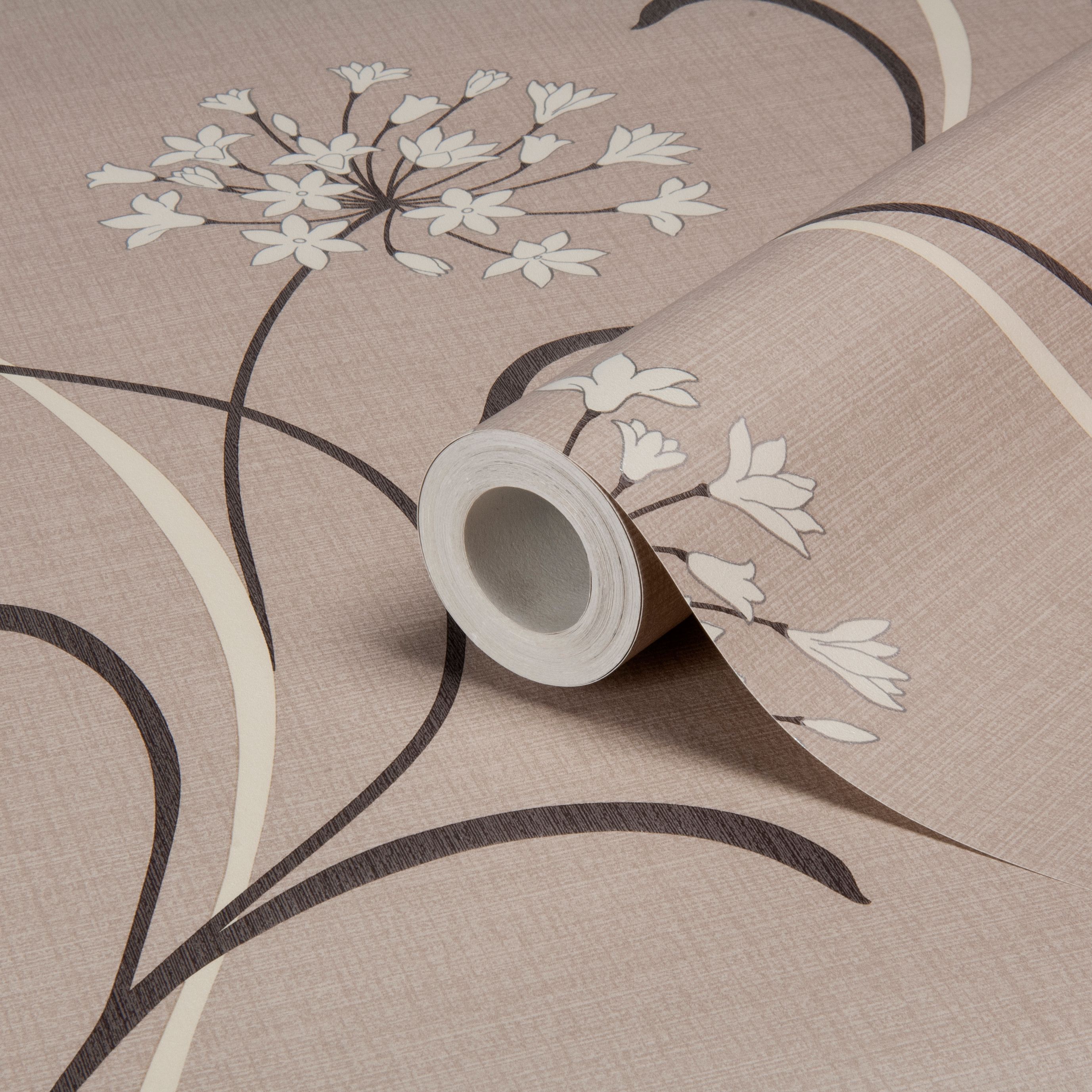 Arthouse Vintage Mia Beige Brown And Cream Floral Wallpaper