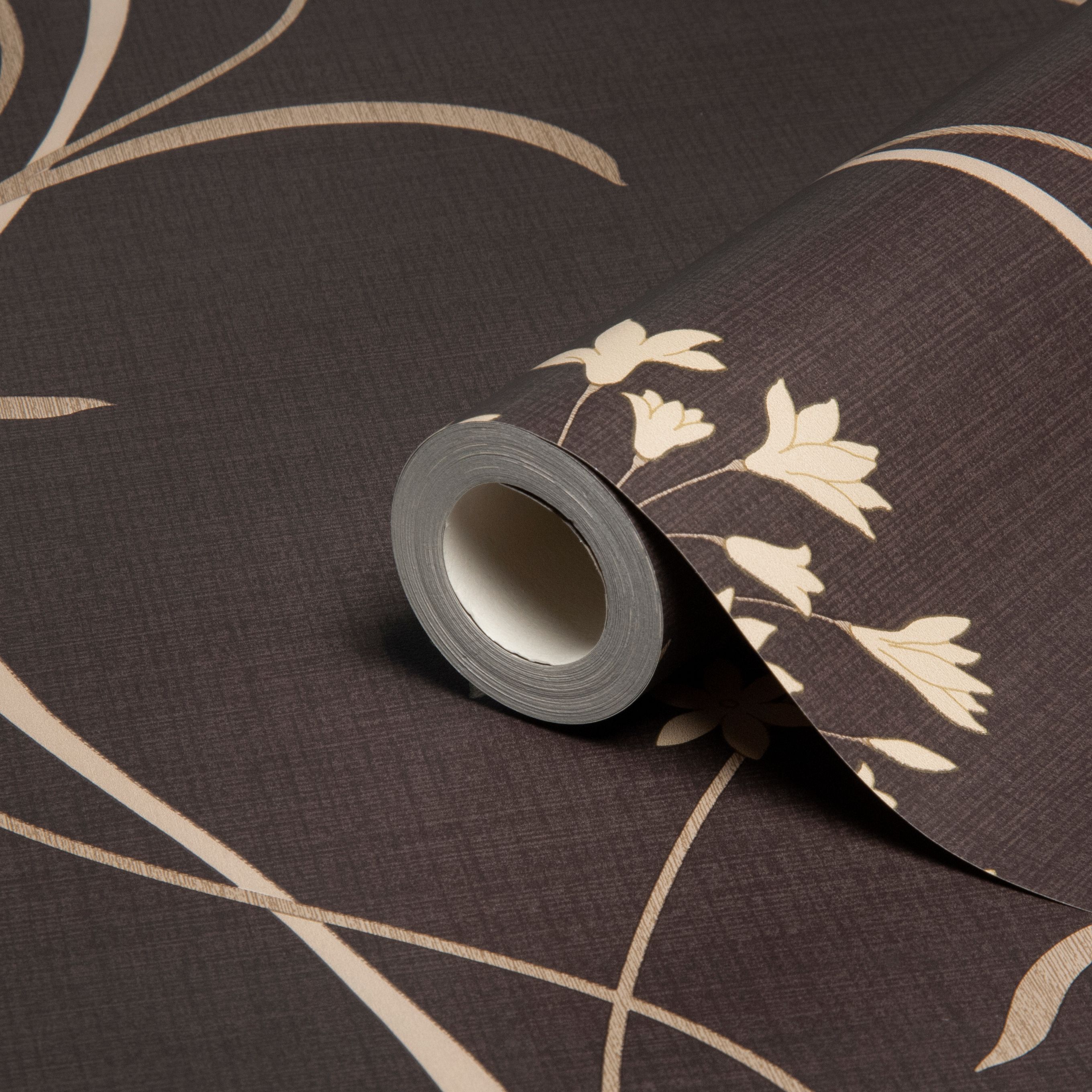 Arthouse Opera Mia Dark Chocolate Floral Wallpaper Departments DIY