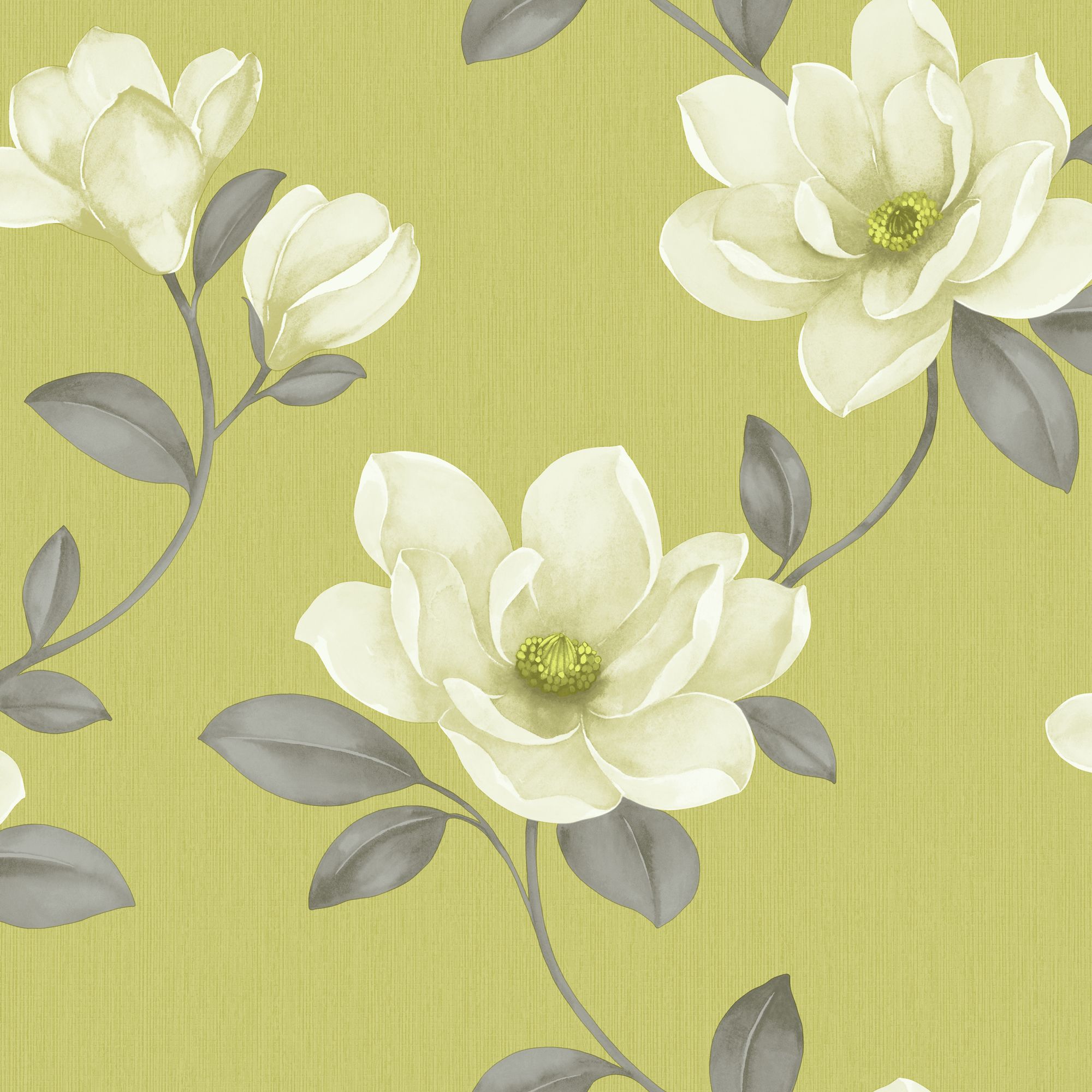 Sophie Conran Magnolia Cream & Green Flower Wallpaper | Departments ...