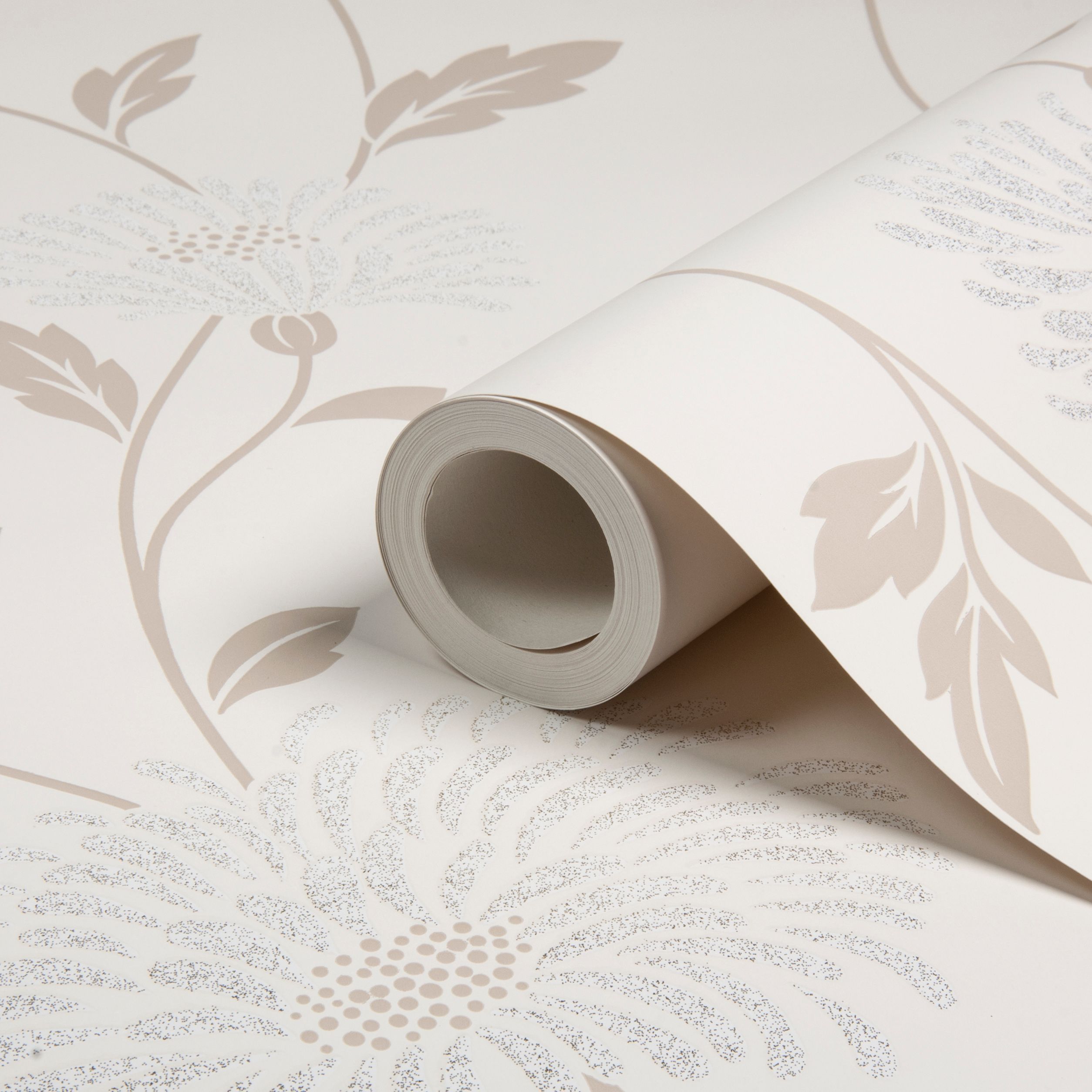 Arthouse Vintage Dazzle Cream Floral Glitter effect Wallpaper