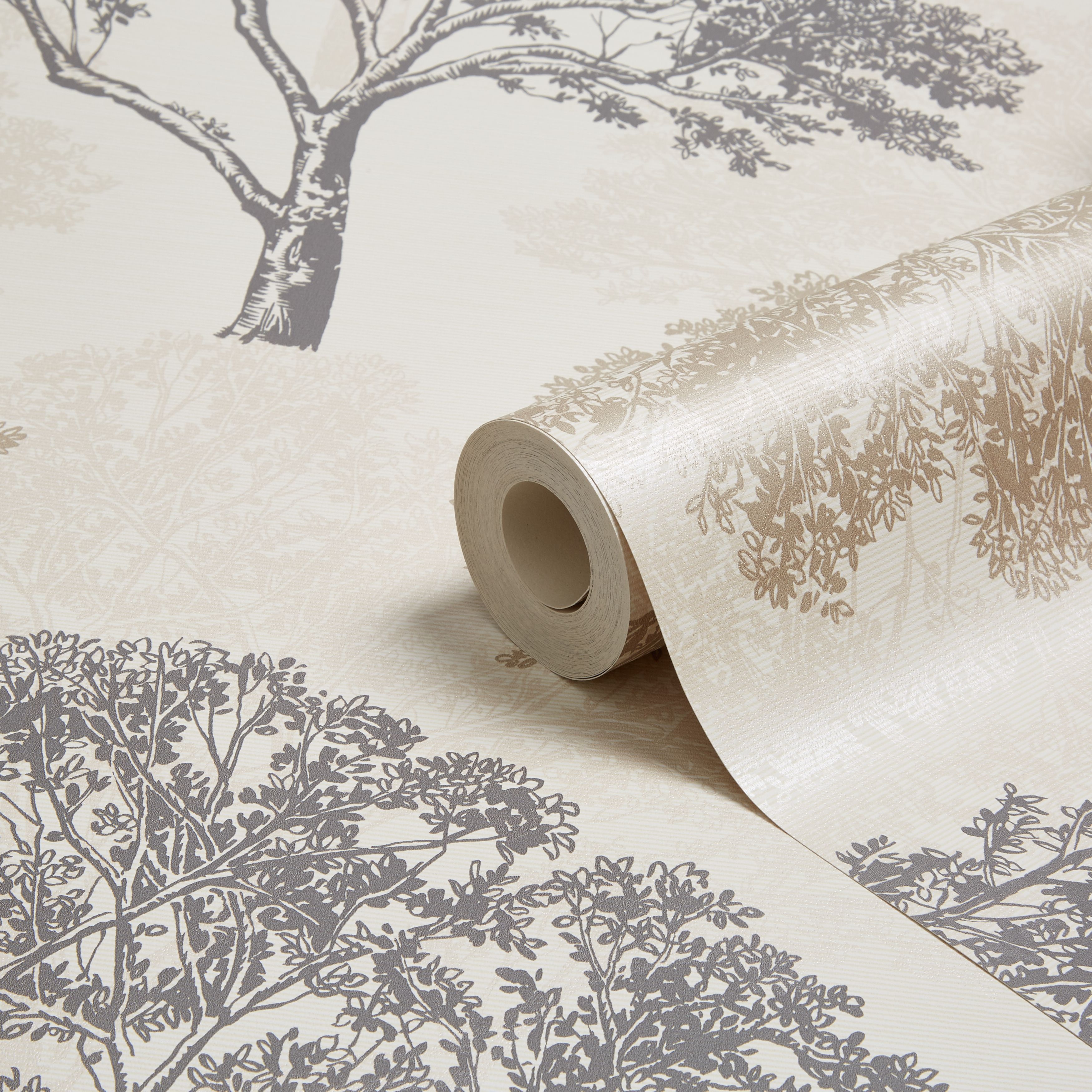 Arthouse Sophie Conran alderwood Truffle Trees Glitter effect Wallpaper | Departments | DIY at B&Q