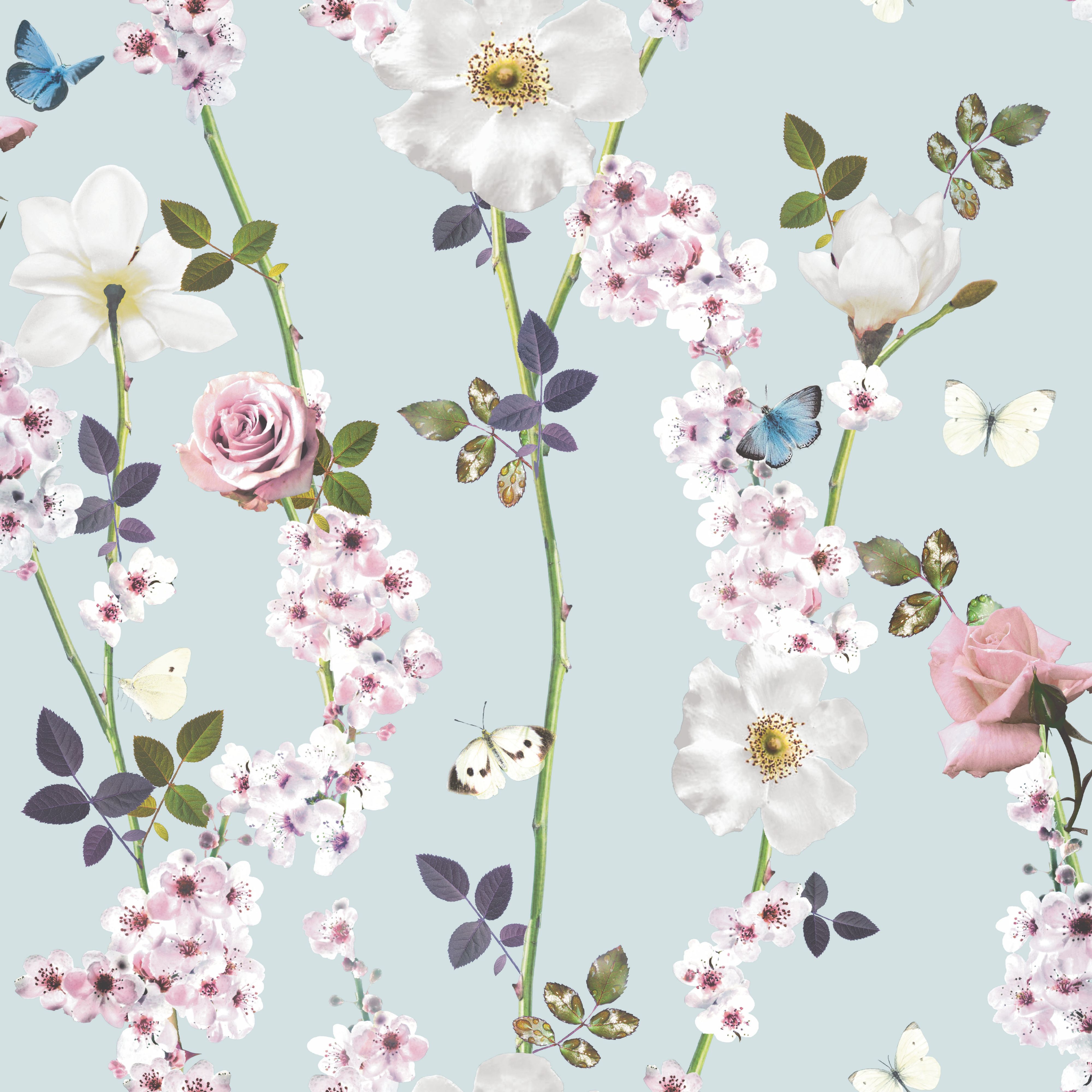 Unlimited Dreamscape Duck egg Butterflies Wallpaper  Departments  DIY at BQ