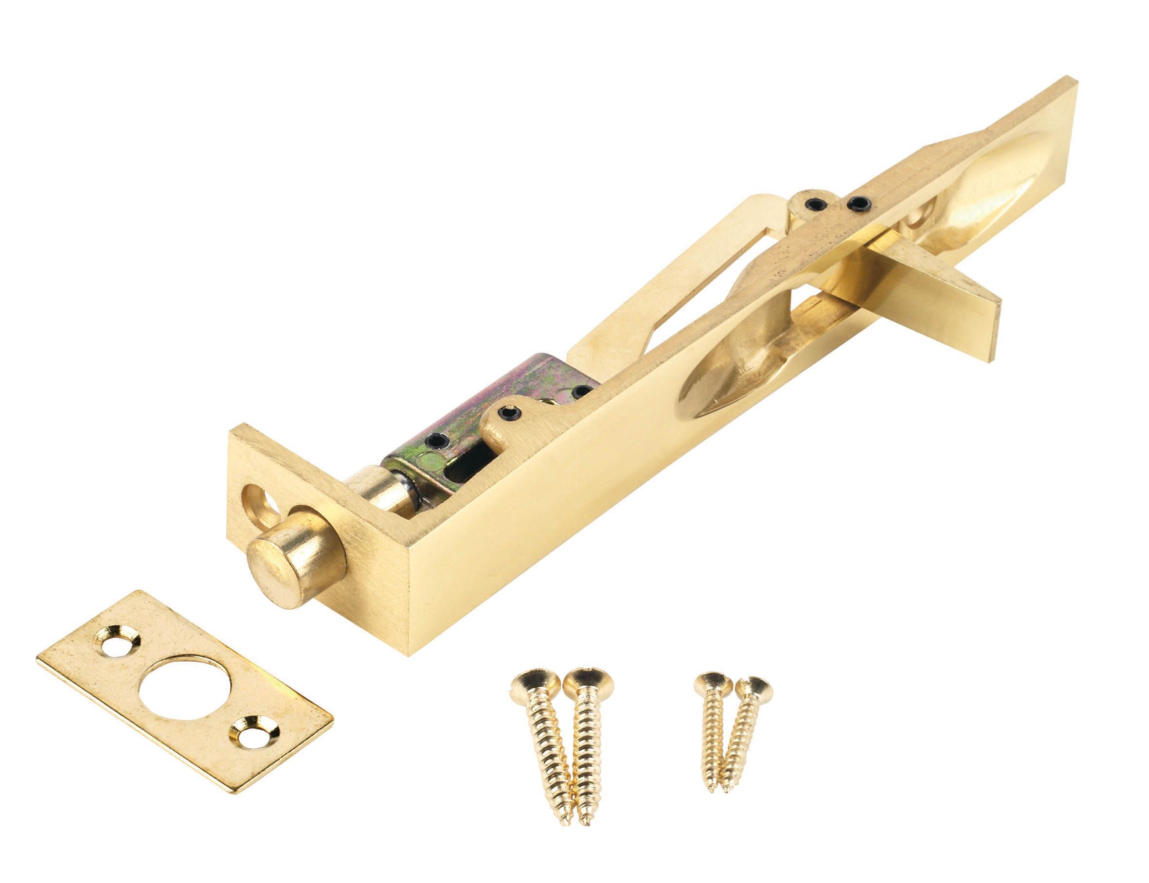 Smith & Locke Polished brass effect Brass Flush bolt (L)150mm