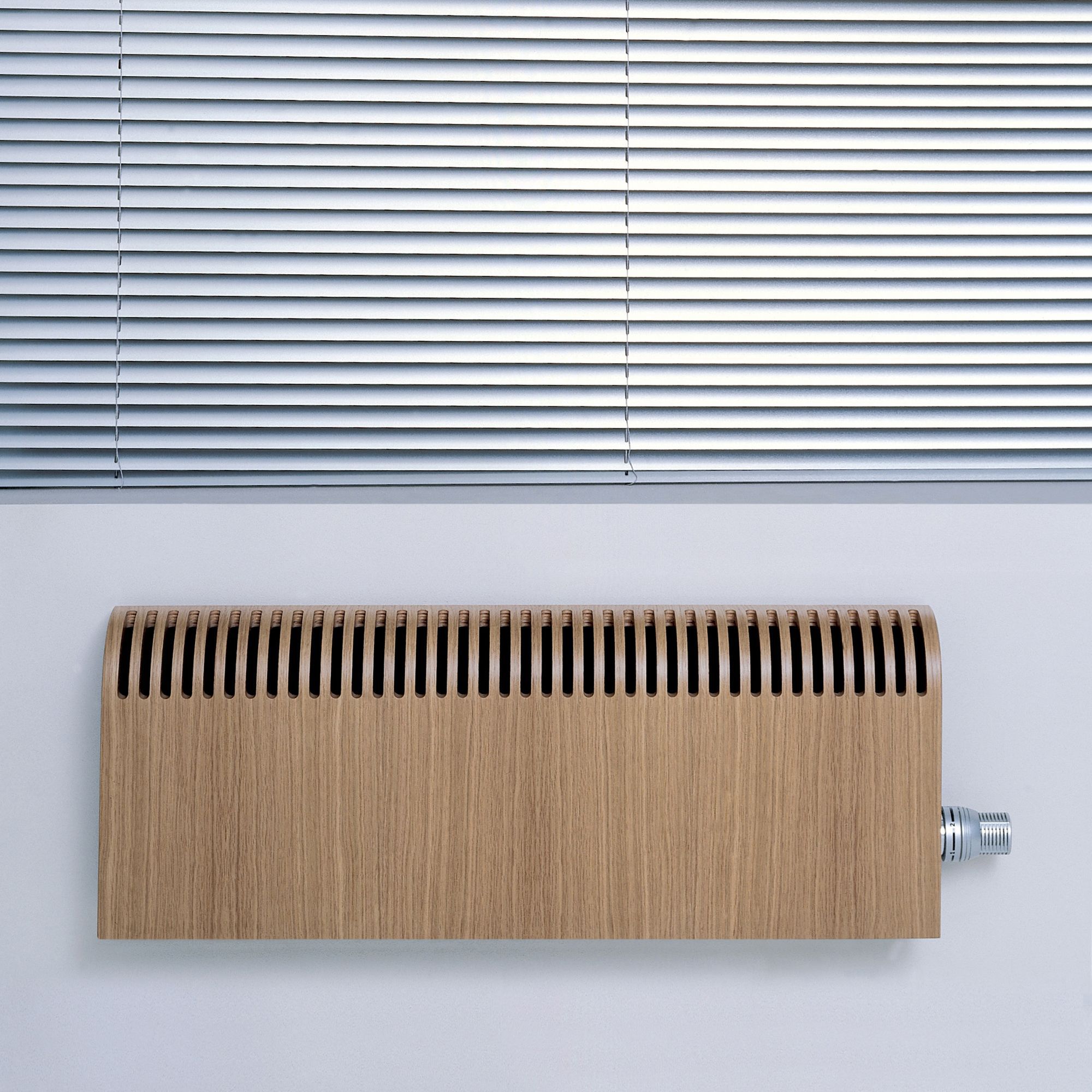 Jaga Knockonwood Horizontal Wooden cased radiator Oak veneer (H)550 mm (W)600 mm Departments