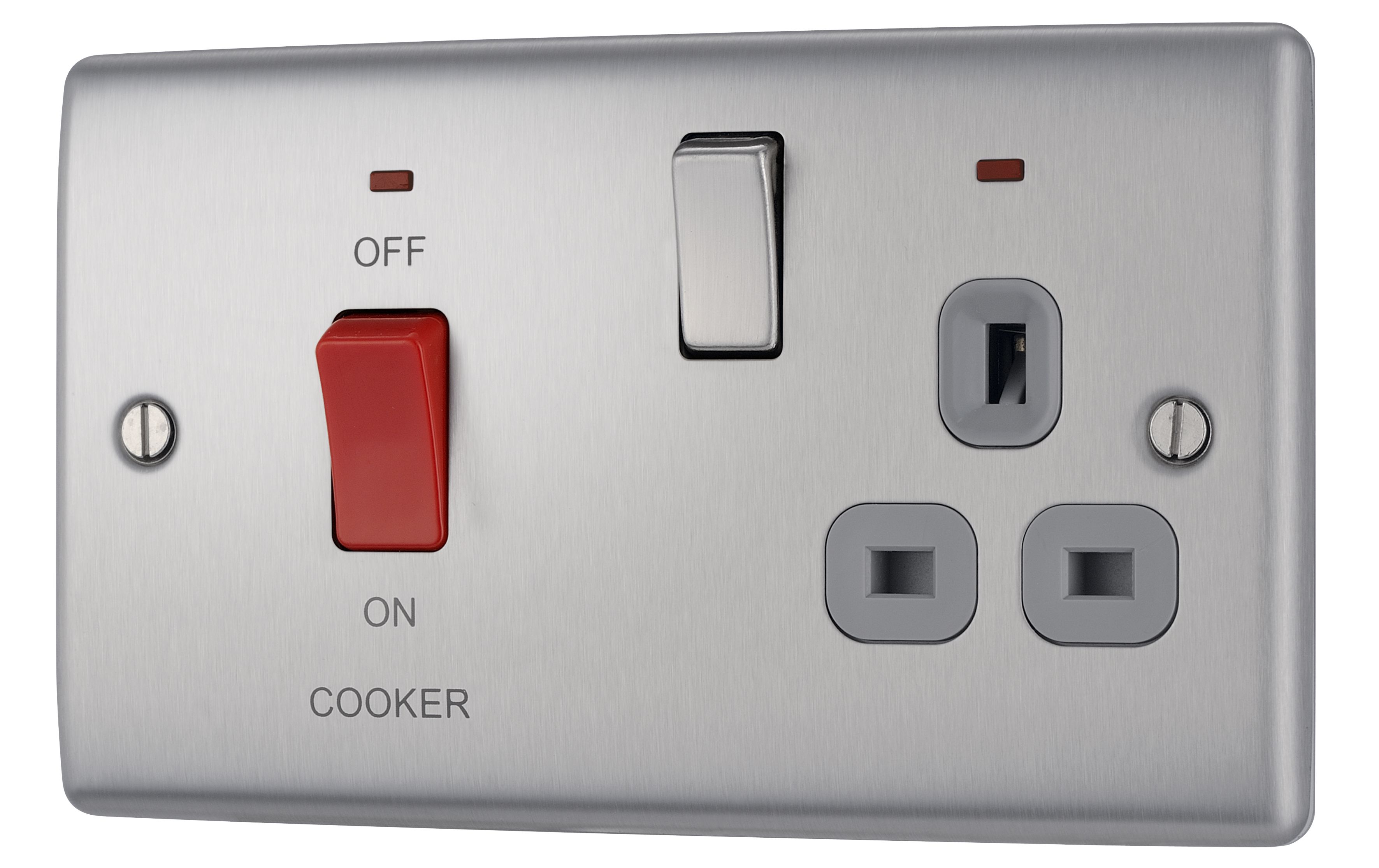 Nexus 45A Double Pole Cooker Switch & Socket with Comes with 13 A ...