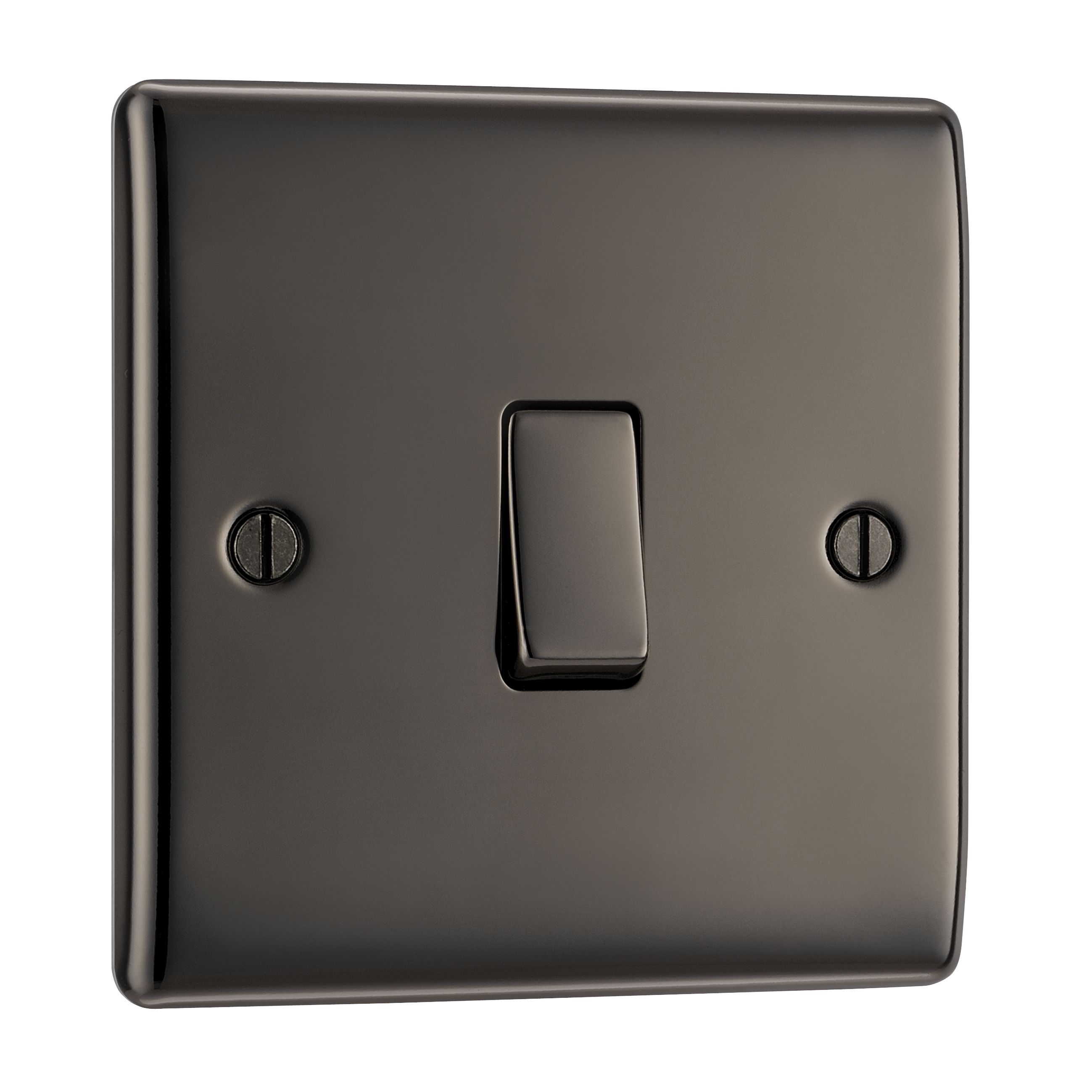 British General 10A 2-Way Single Black nickel Light switch