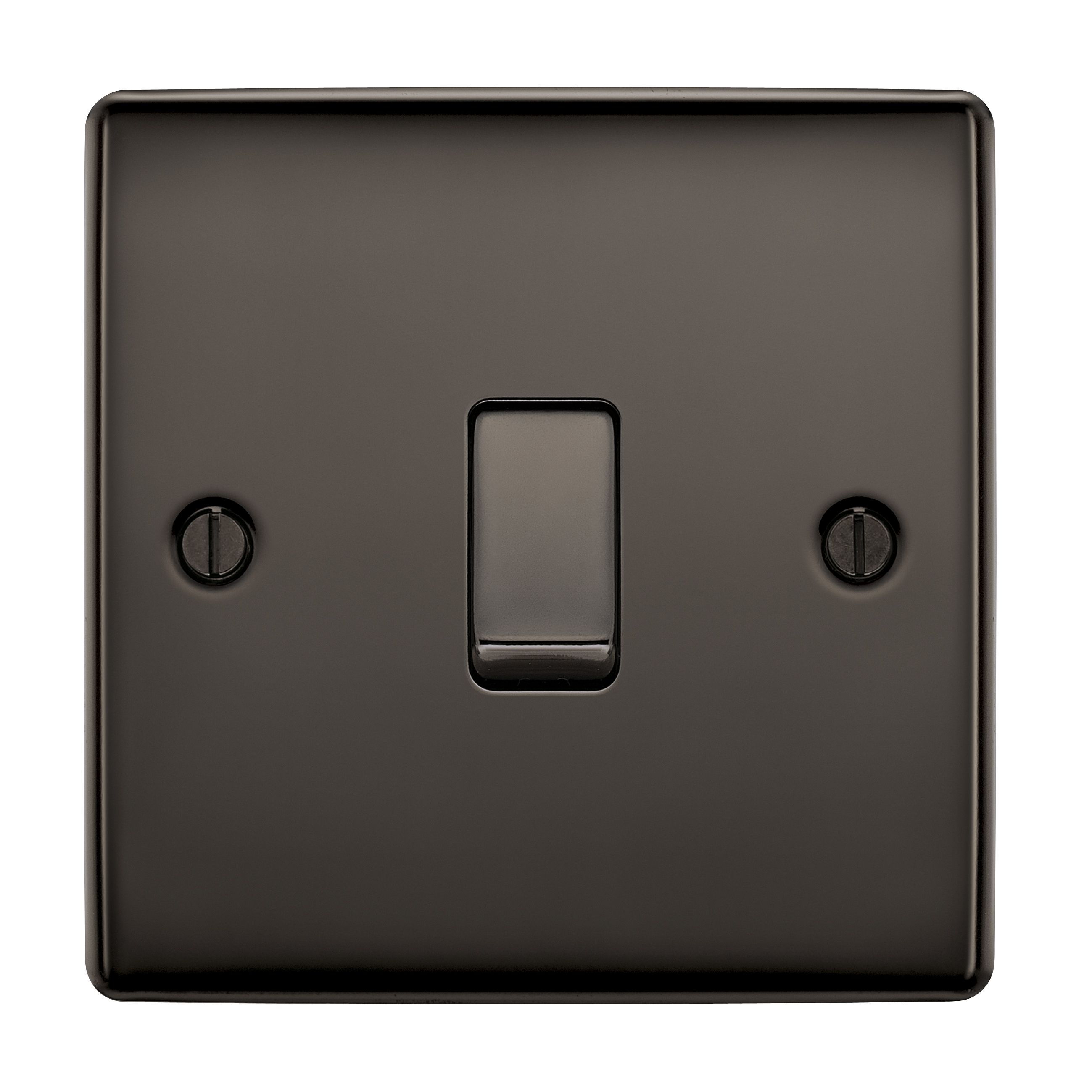 British General 10A 2 way Polished black nickel effect Single Light ...