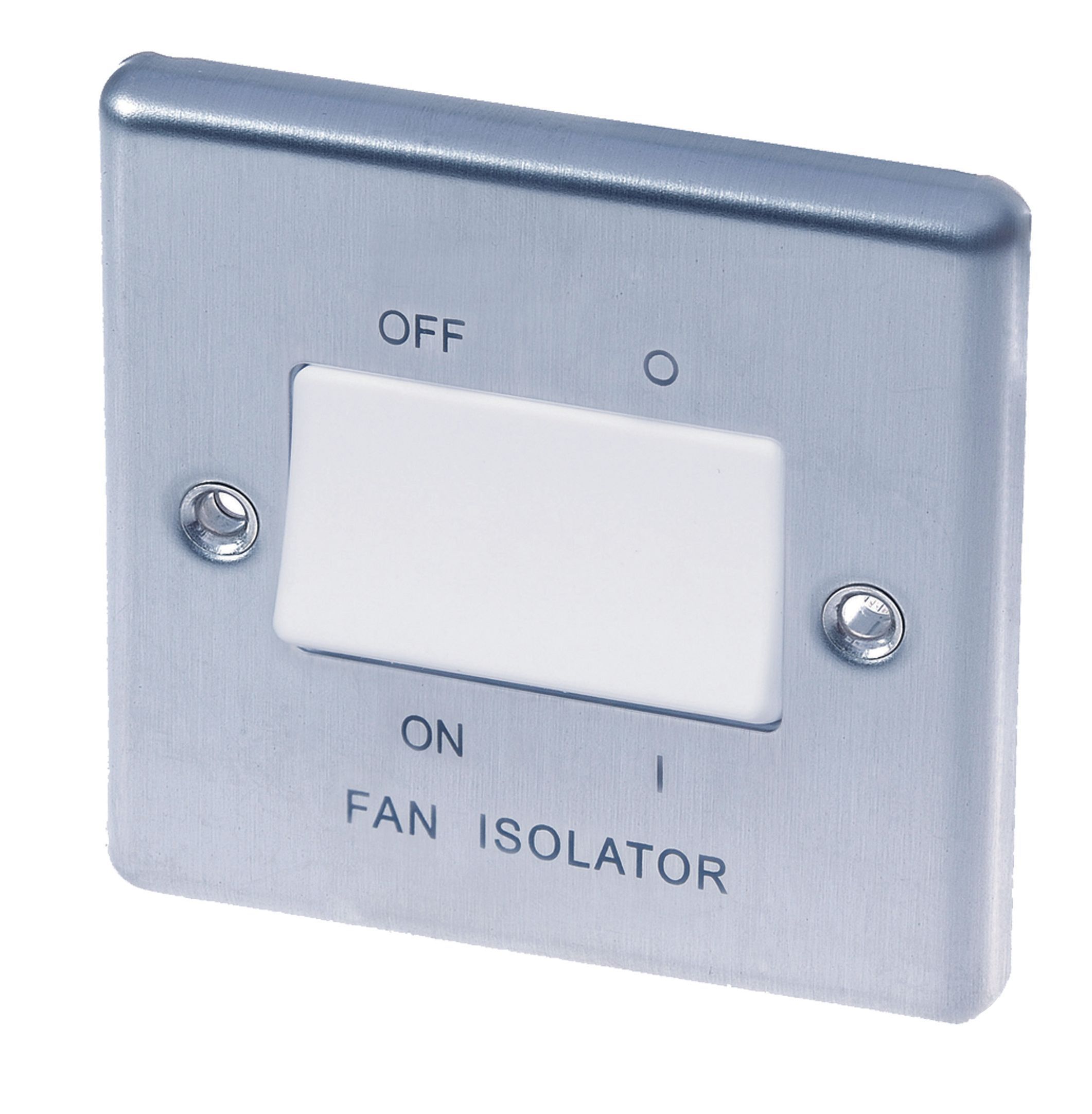 LAP 10A Single Stainless steel Fan isolator switch Departments DIY at B&Q