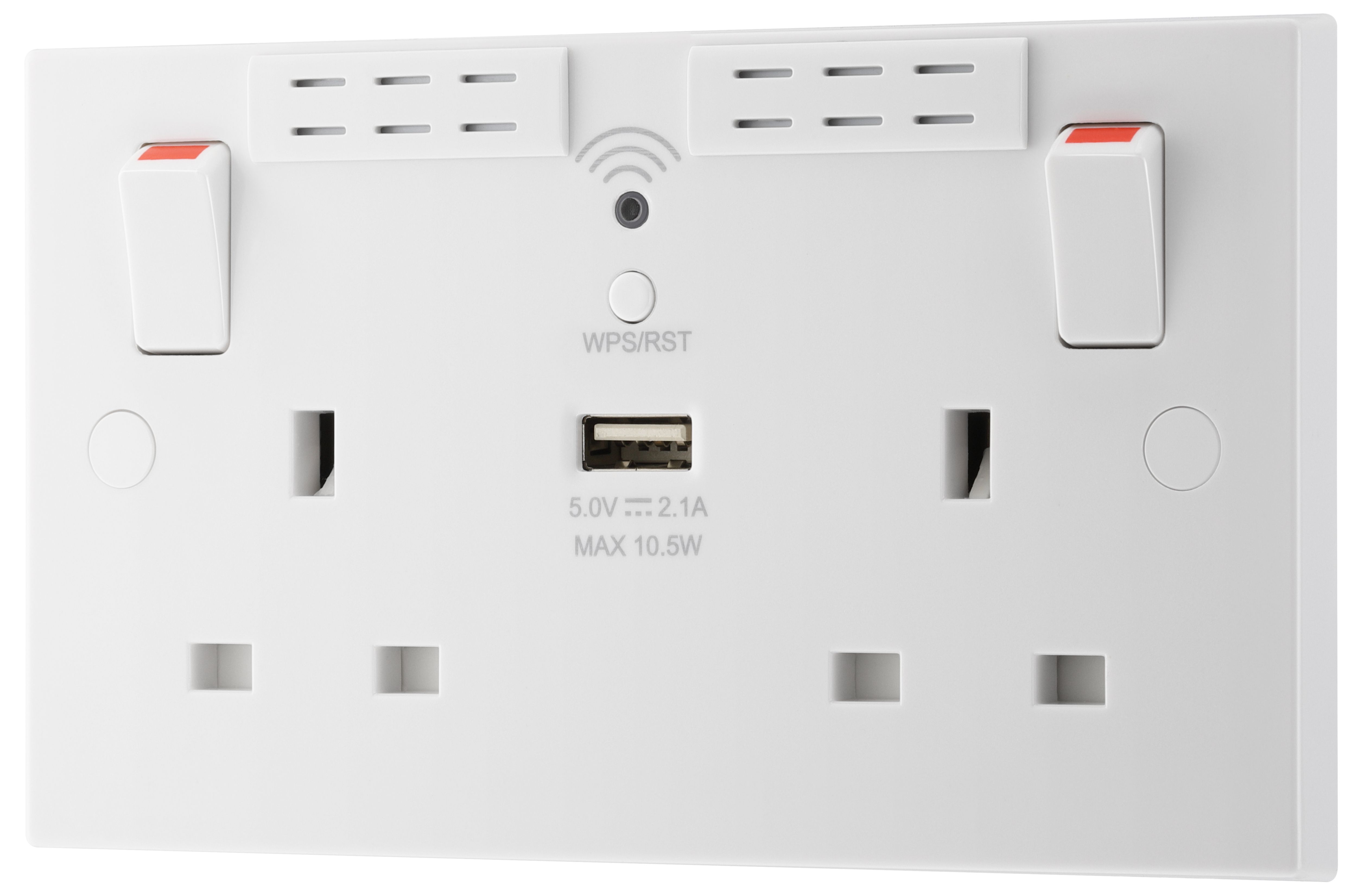 British General Double socket WiFi range extender & 1 x USB 922UWR