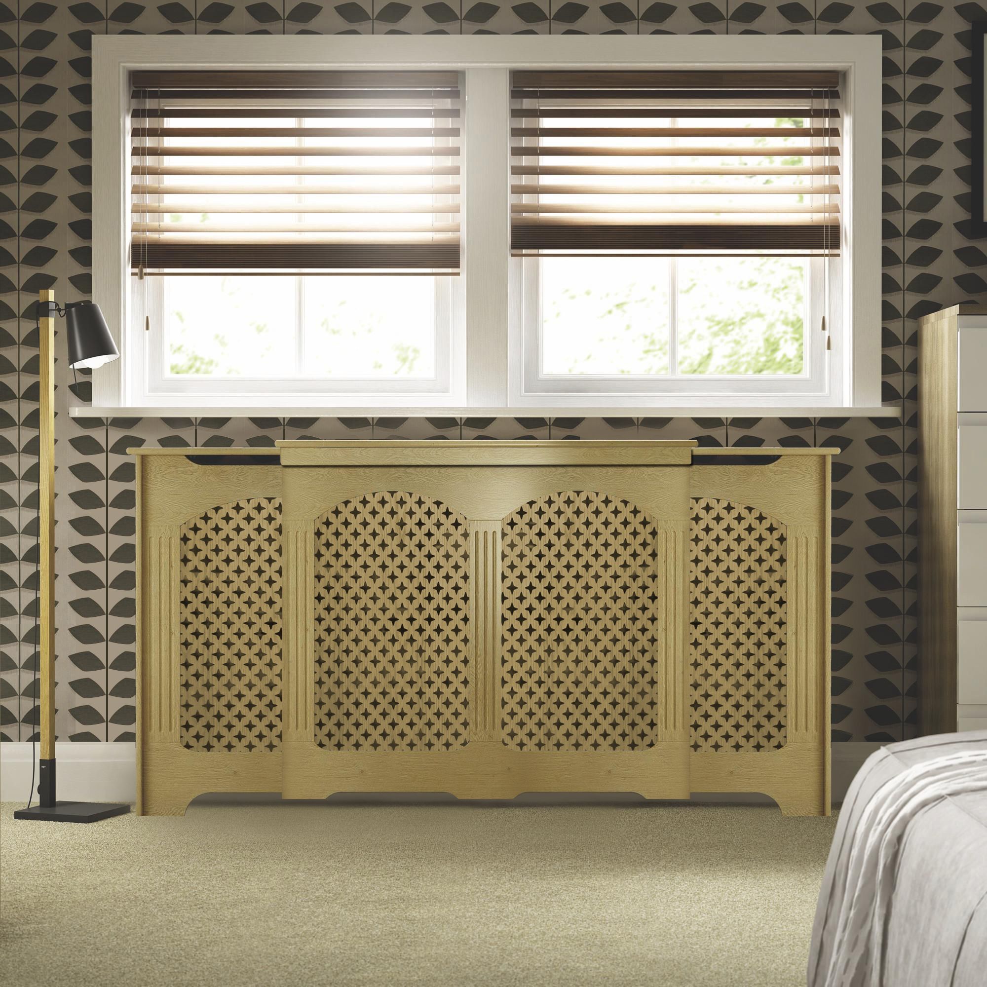 Cambridge Adjustable Medium - Large Oak Veneer Radiator Cover ...