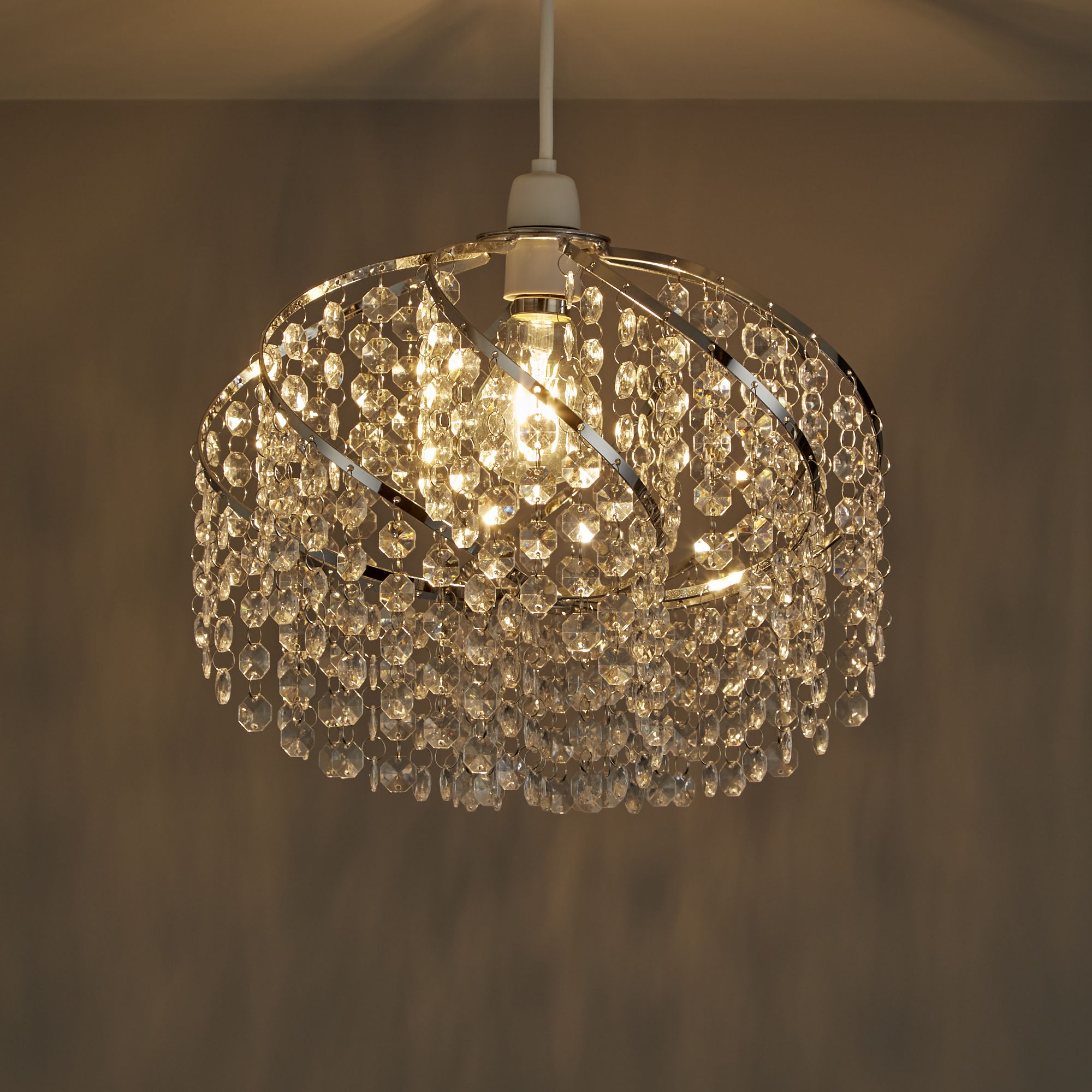 Colours Carbucca Clear Crystal Effect Beaded Light Shade D 300mm