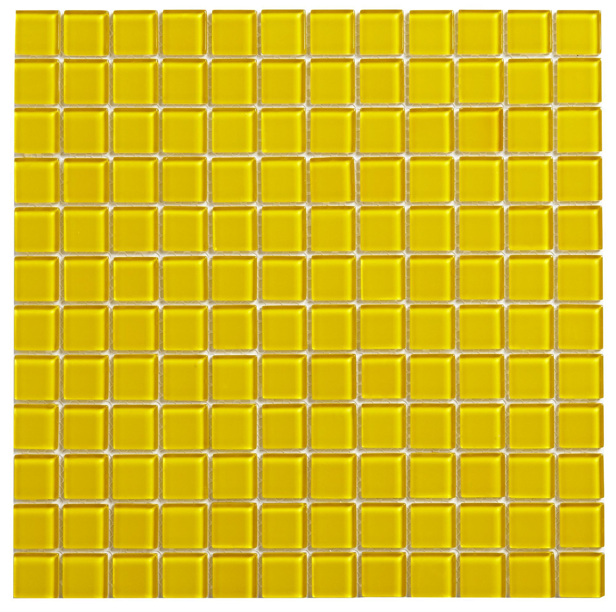 Yellow Mosaic Glass Mosaic Tile, (L)300mm (W)300mm | Departments | DIY