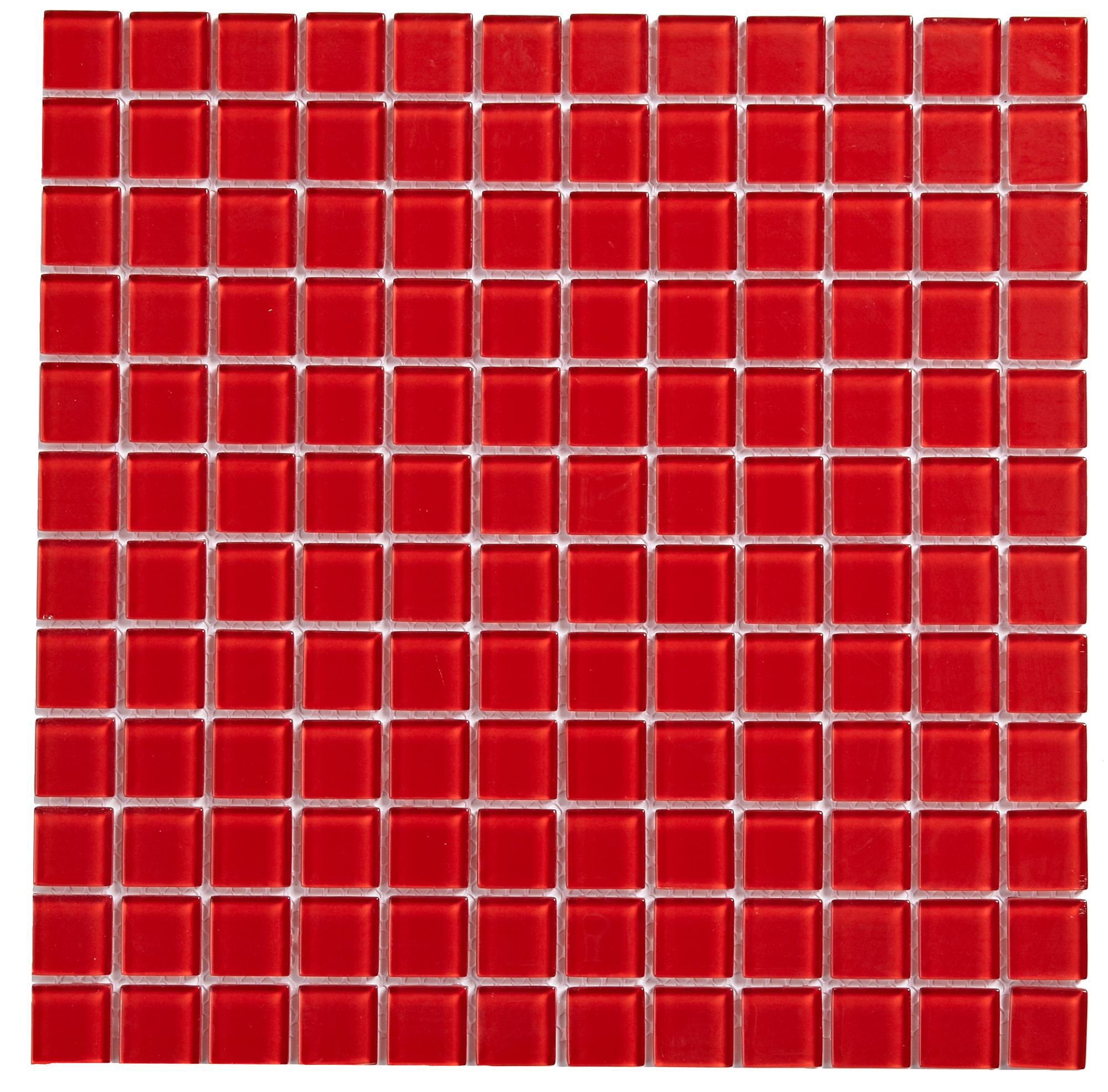 Red Glass Mosaic Tile, (L)300mm (W)300mm | Departments | TradePoint