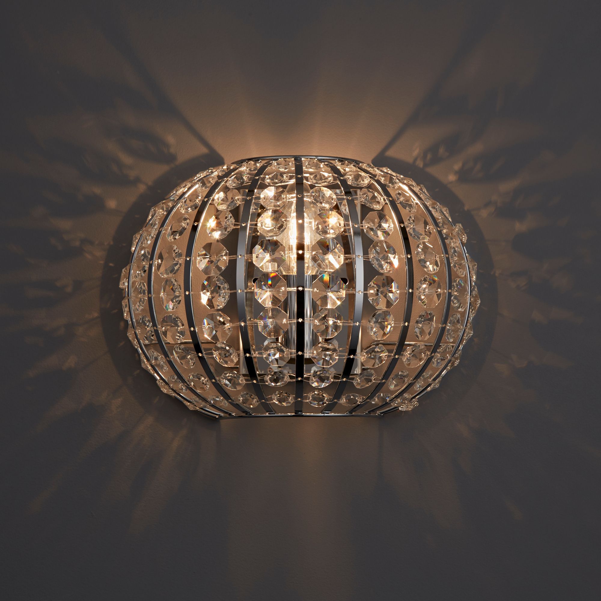 Galeo Chrome Effect Single Wall Light Departments DIY at B&Q