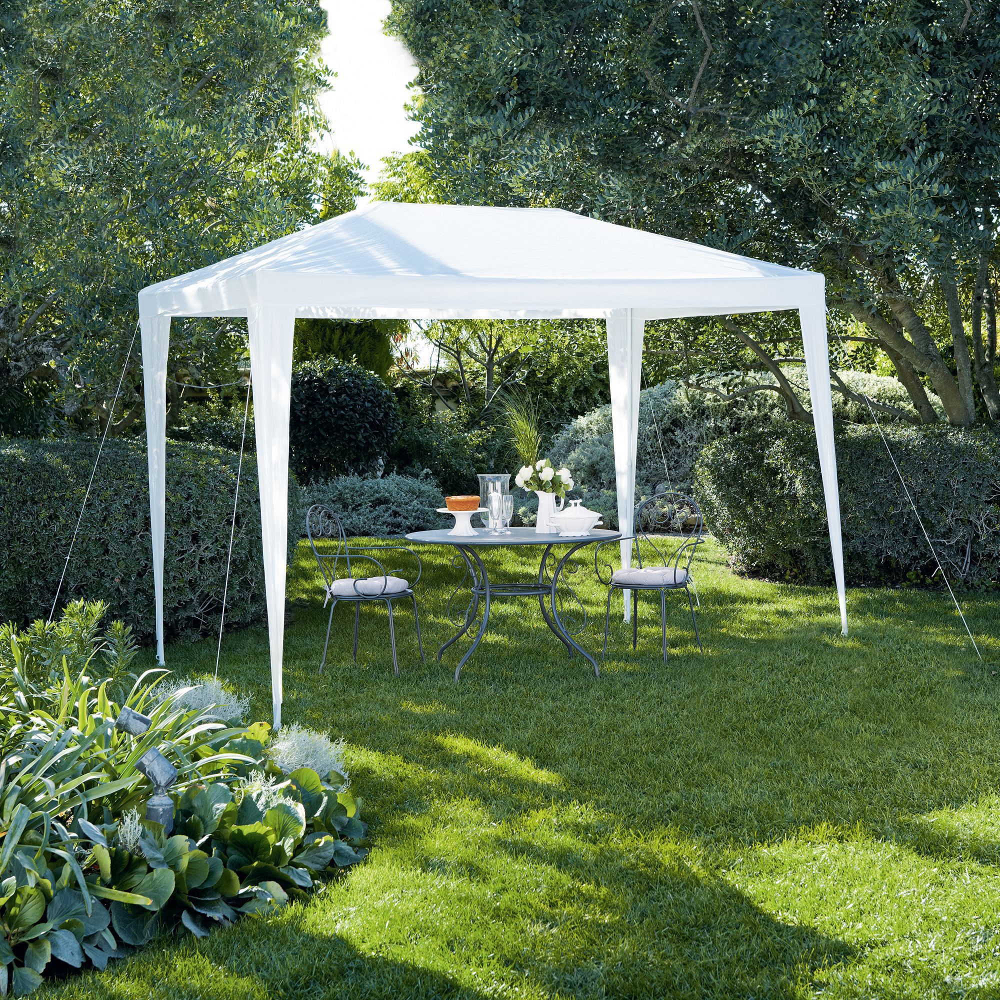 Blooma Suhali White Gazebo Departments DIY at B&amp;Q