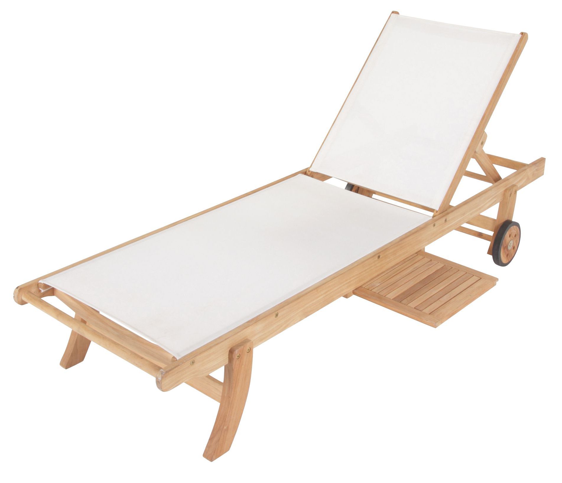 Roscana Wooden Sunlounger With Side Tray 