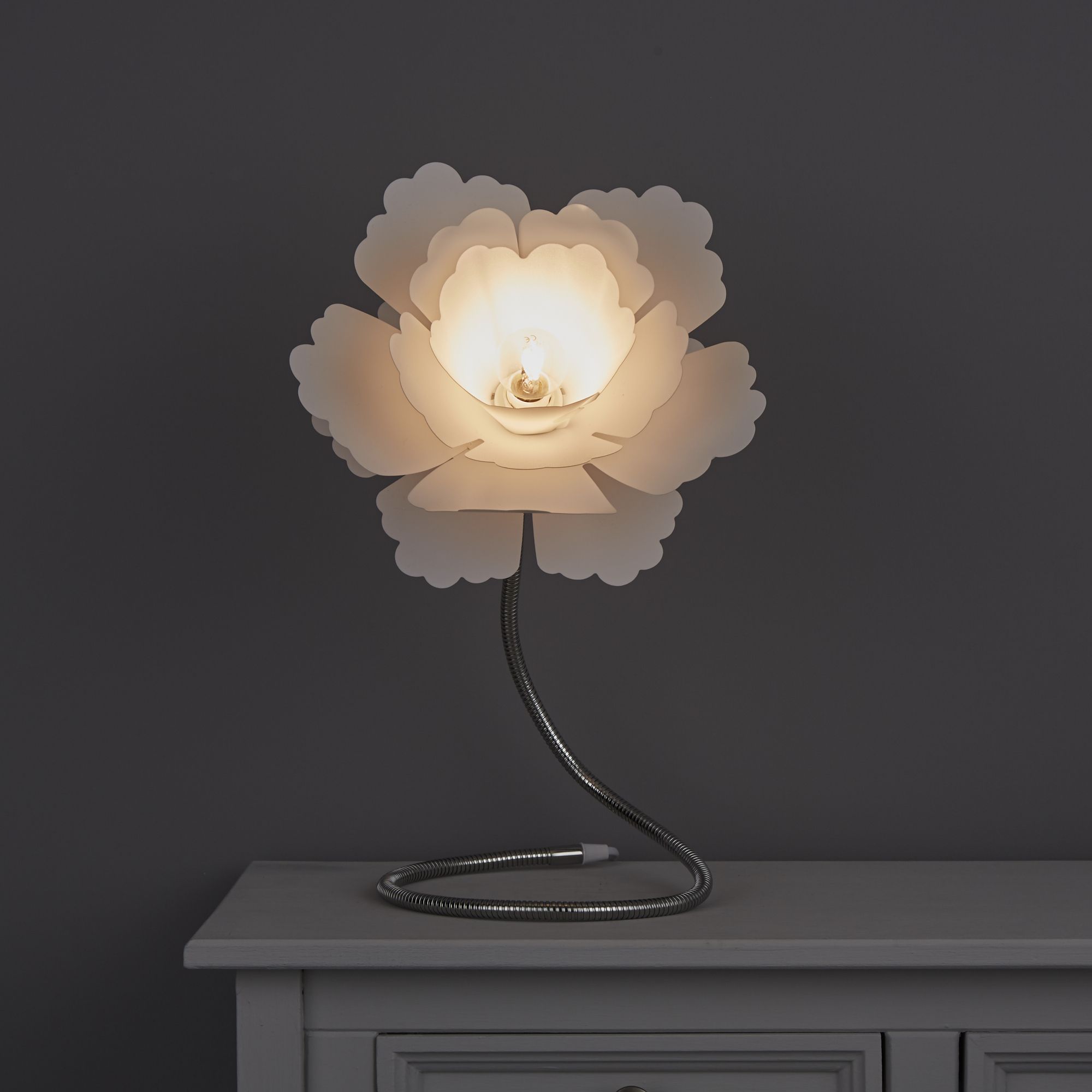 Paloma Flower White Table Lamp Departments DIY at B&amp;Q