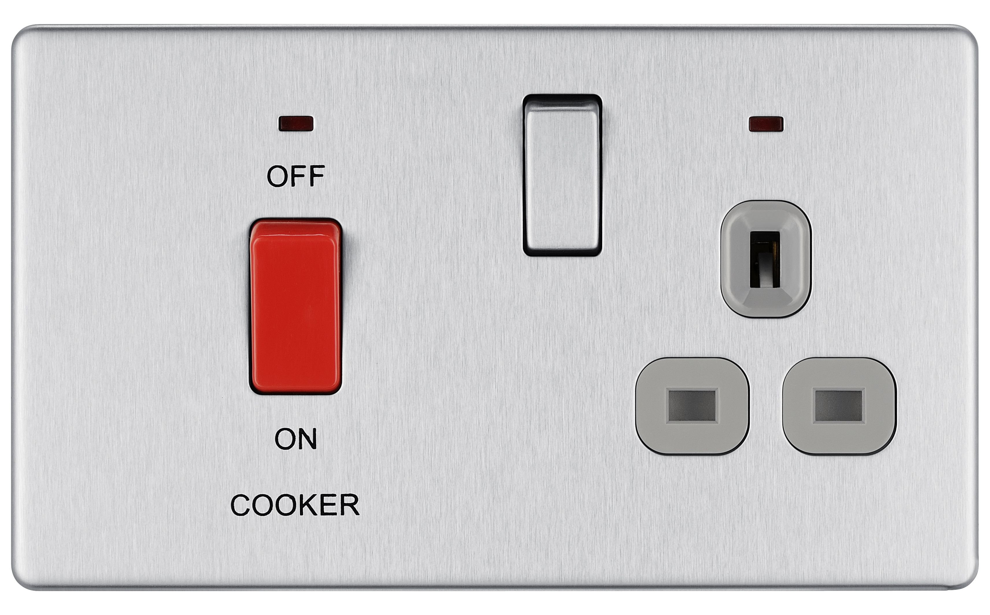 Colours 45A Brushed Cooker Switch Departments TradePoint