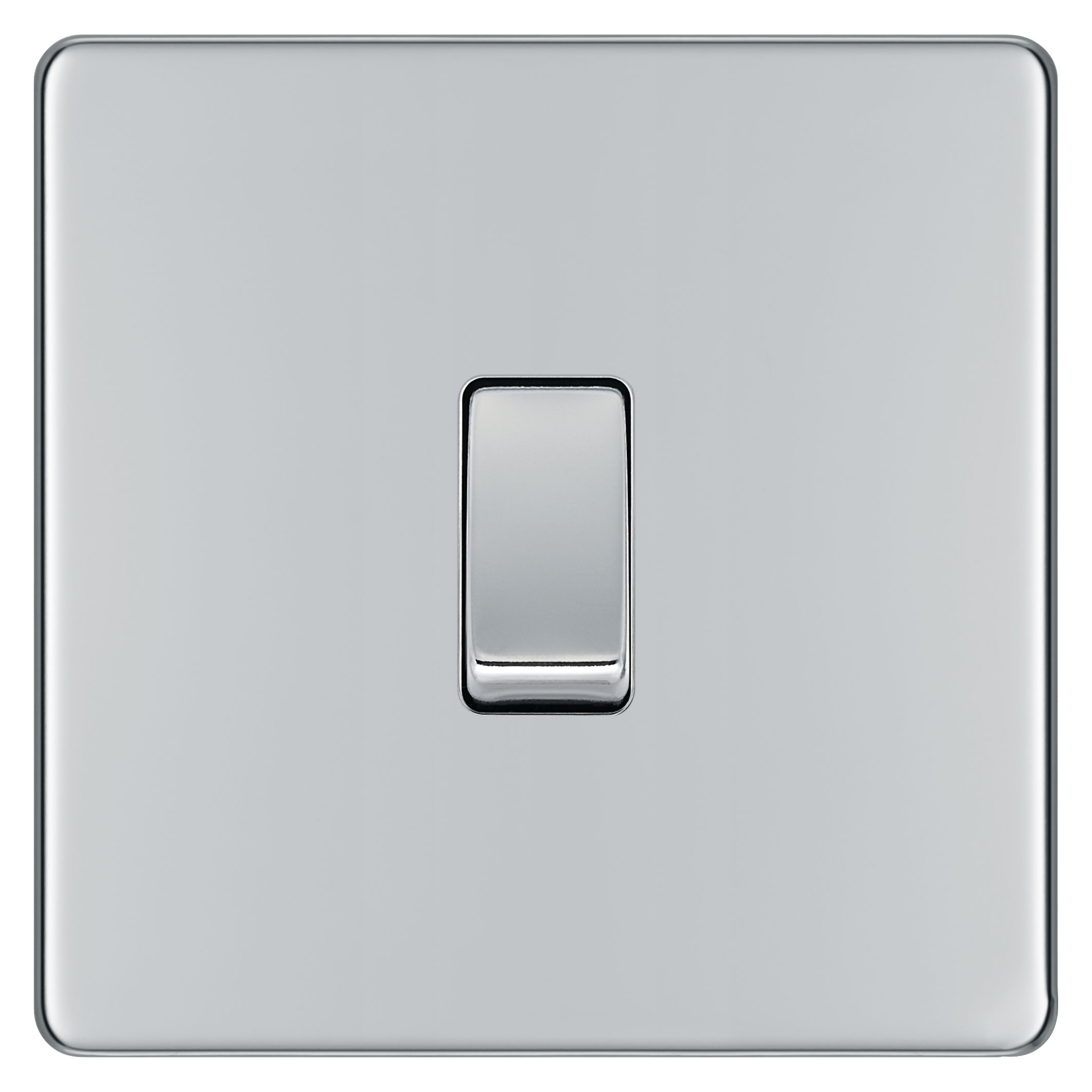 Colours 10A 2 way Polished chrome effect Single Light Switch