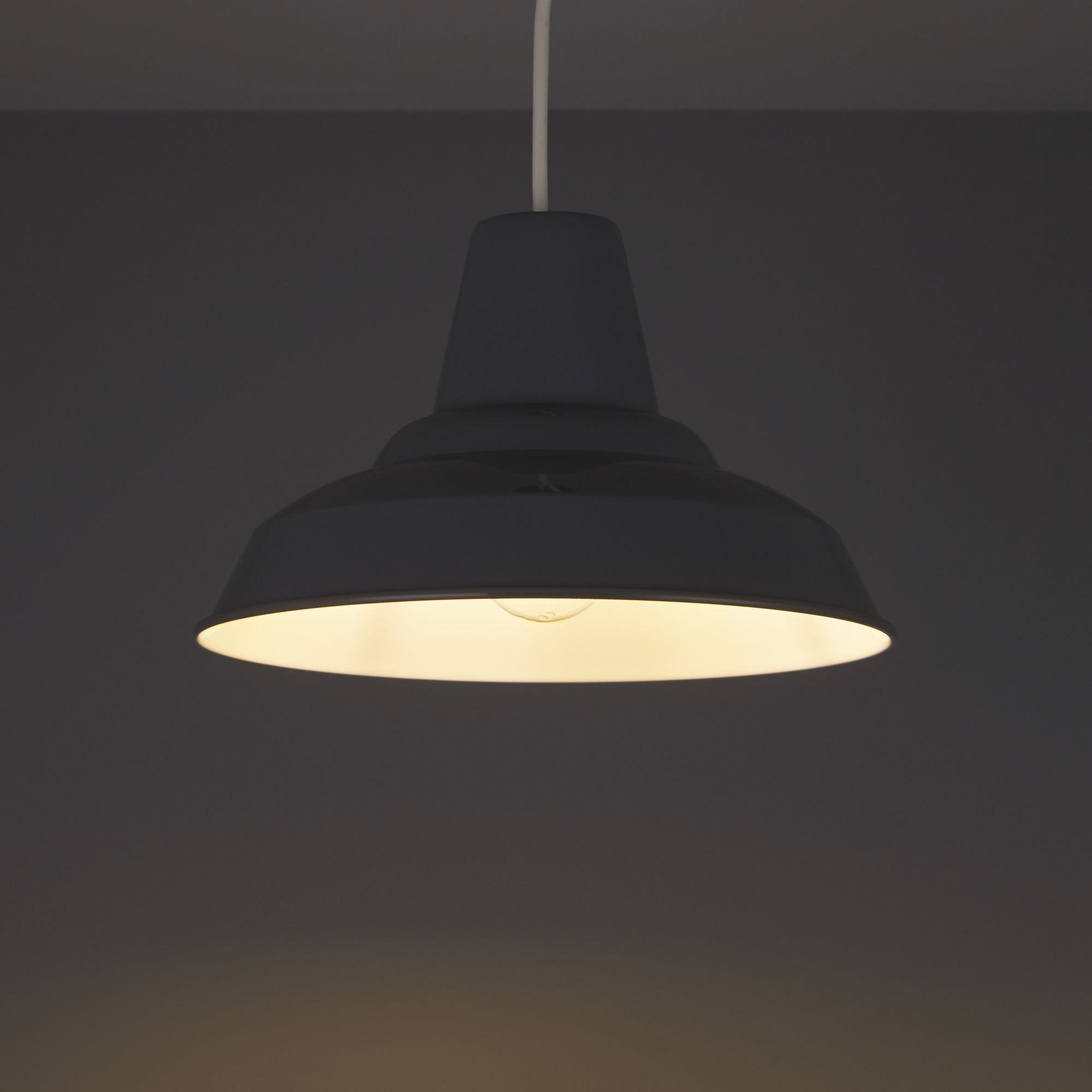 Colours Tezz Anthracite Gloss Pendant light shade (D)290mm