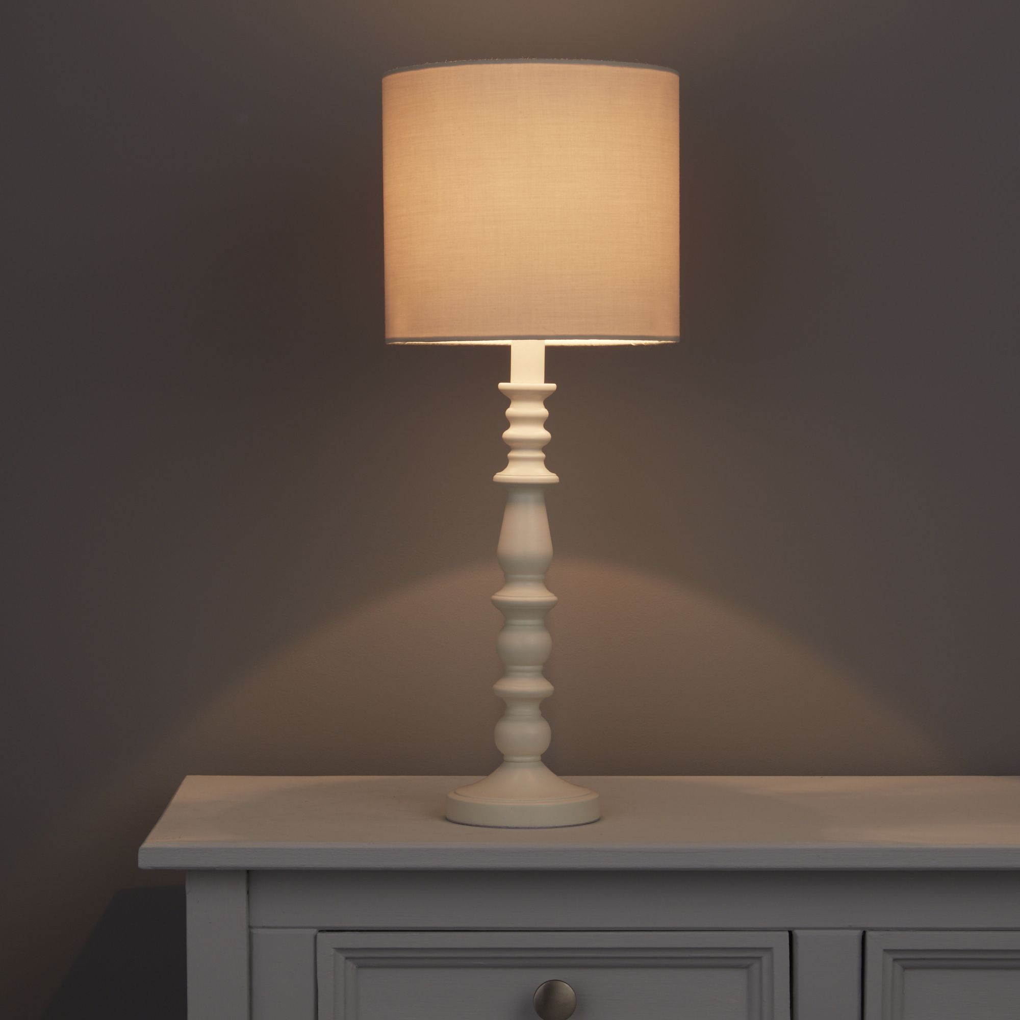 Portland White Painted Table Lamp Base Departments DIY at B&Q