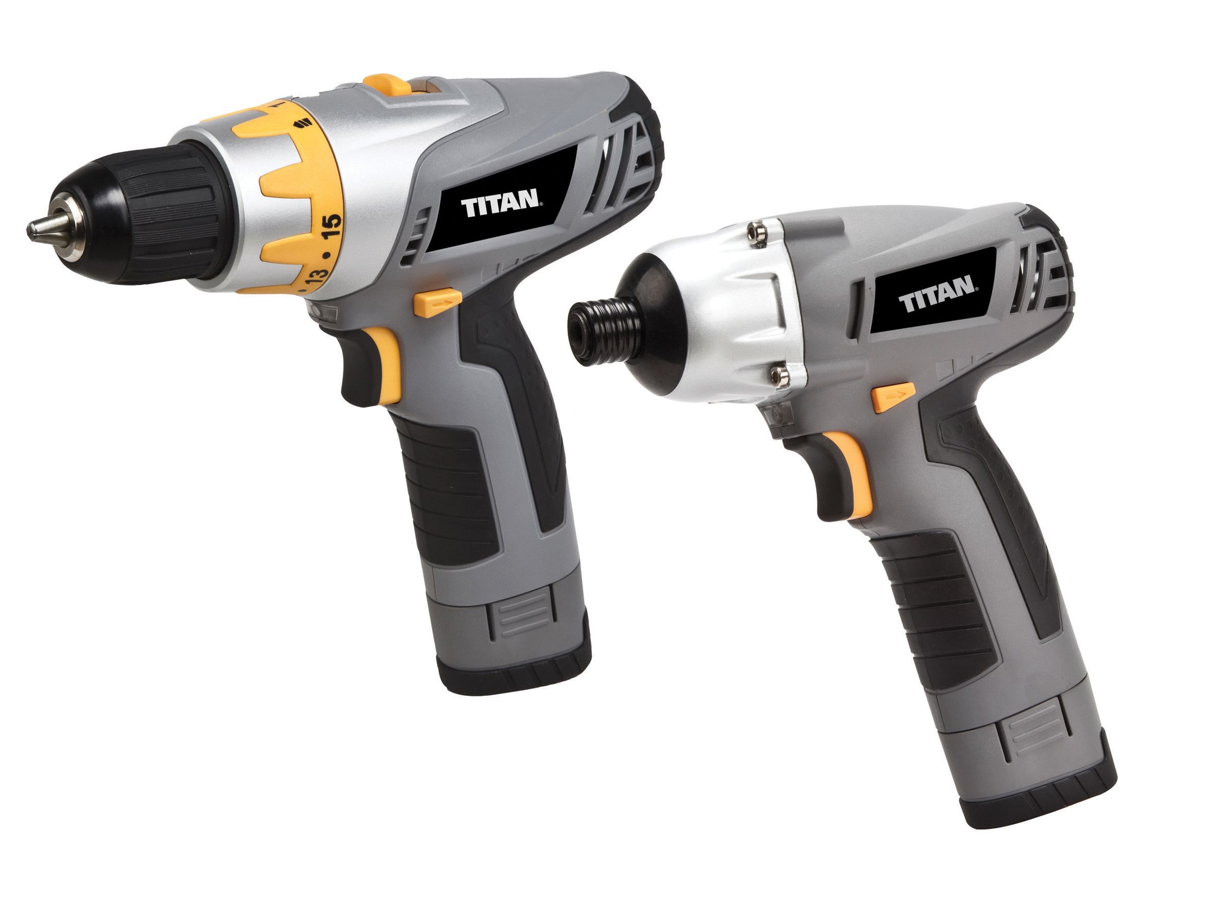Titan Cordless 10.8V 1.3Ah LiIon Drill & Impact Driver 2 Batteries