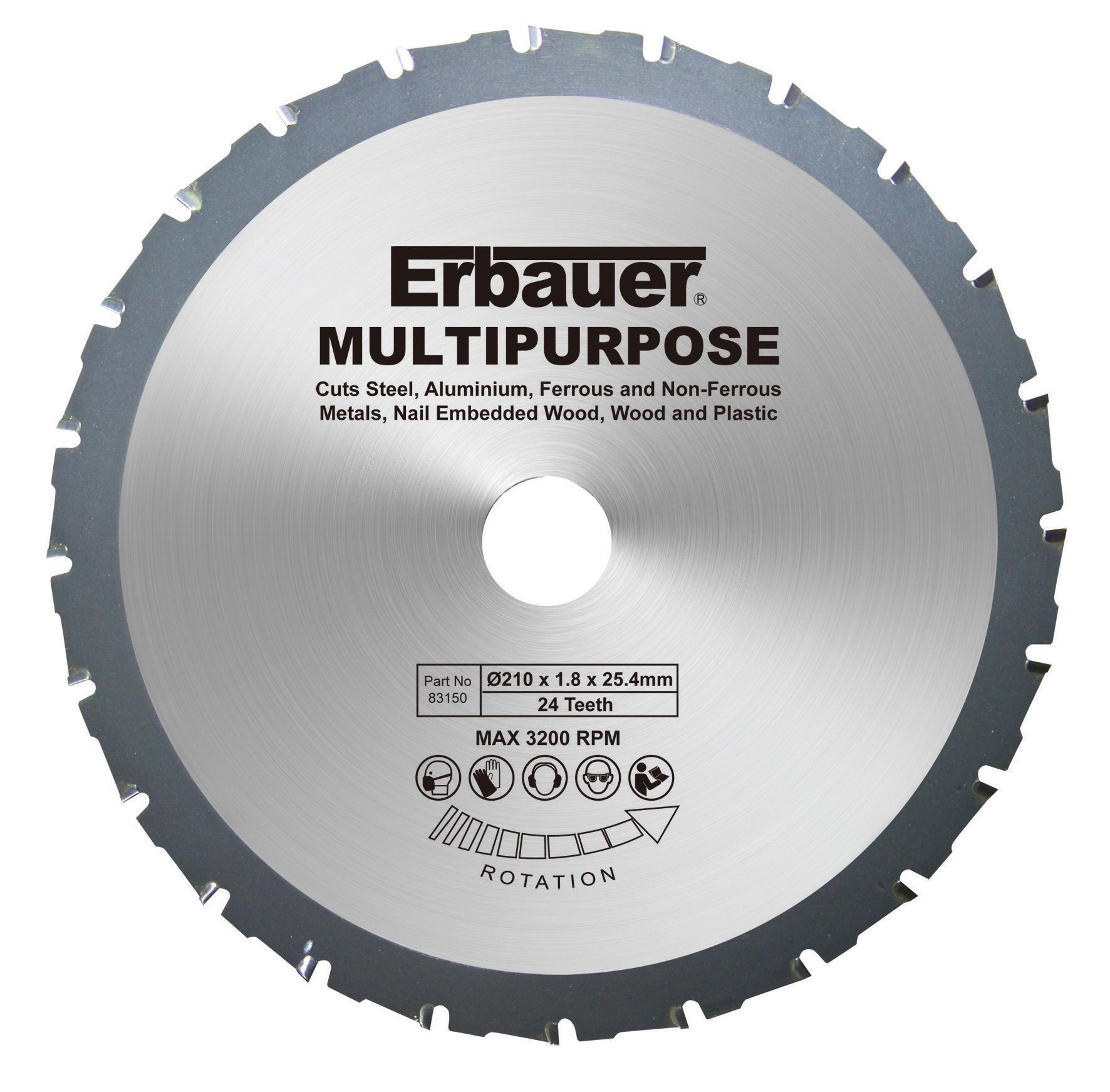 Erbauer 24T Circular saw blade (Dia)210mm Departments DIY at B&Q