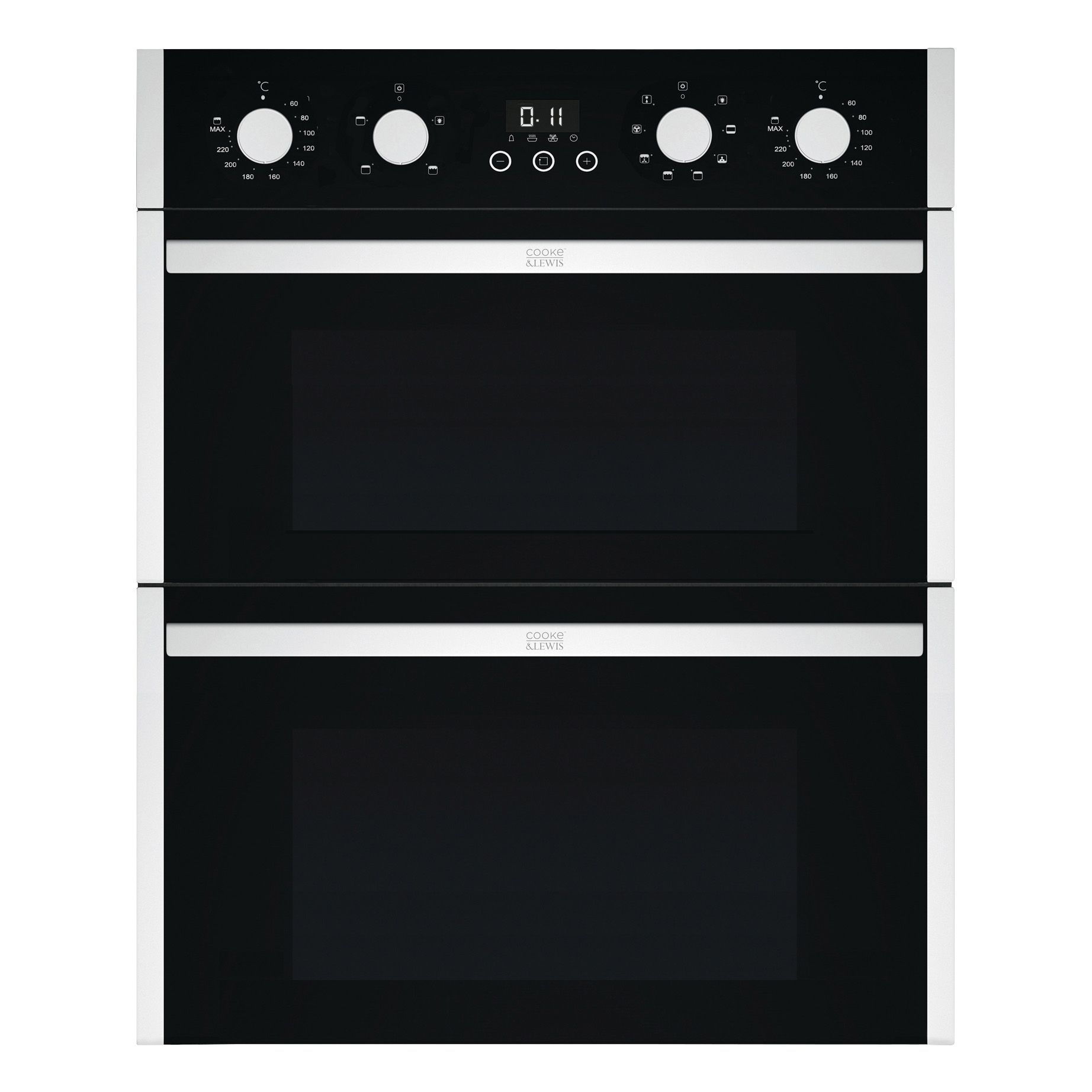 Cooke & Lewis DIOV90CL Black Electric Double Double Oven | Departments ...