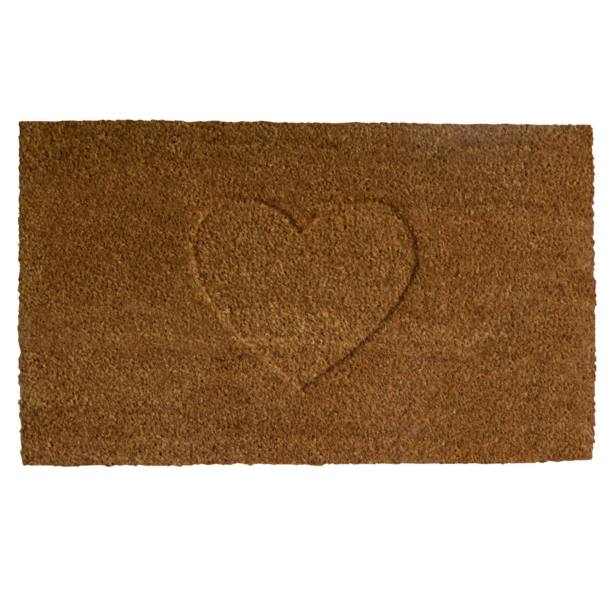 Colours Rudia Natural Heart Coir Door Mat (L)0.75m (W)450mm