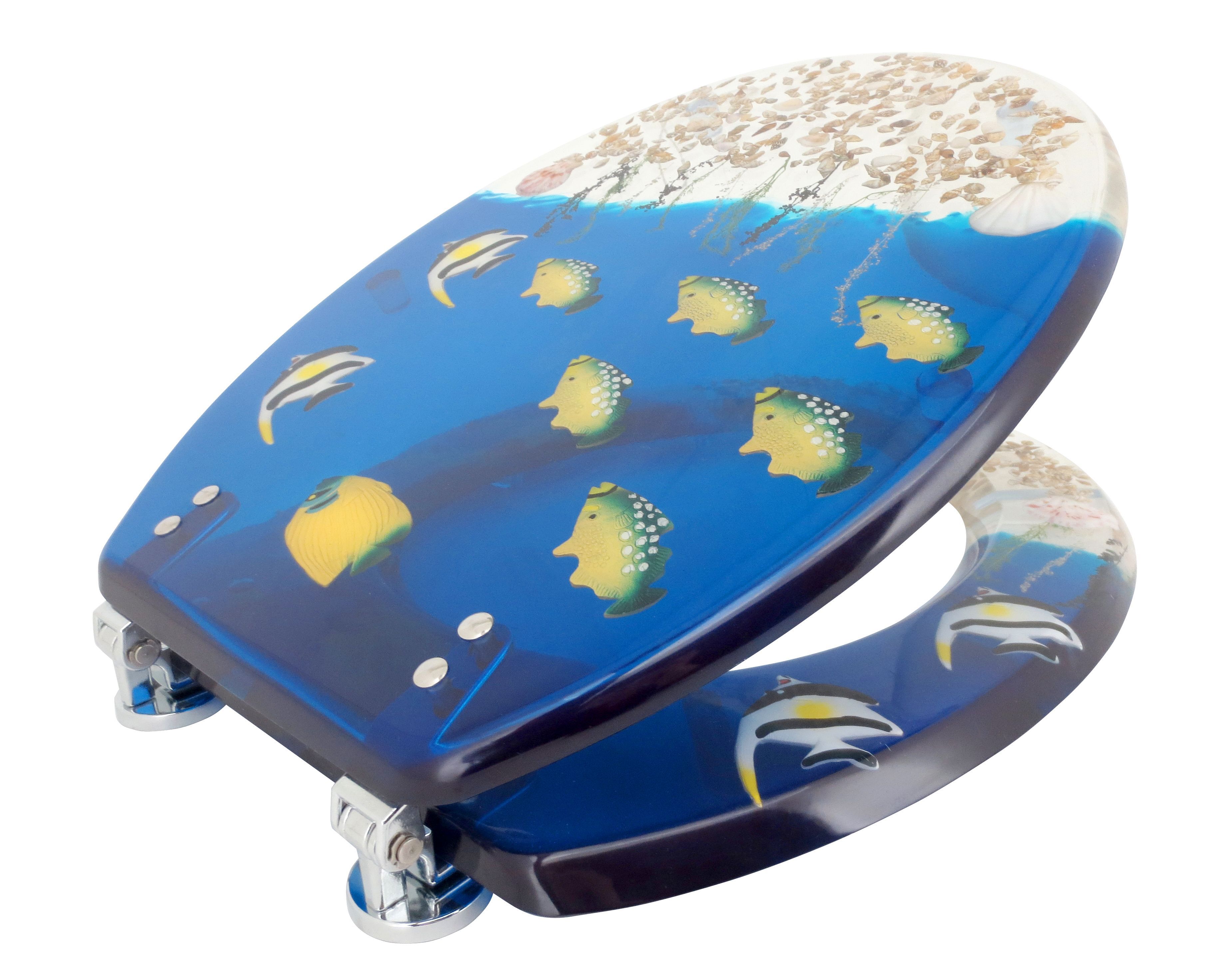 Tropic Multi coloured Tropical fish Toilet seat | Departments | DIY at B&Q