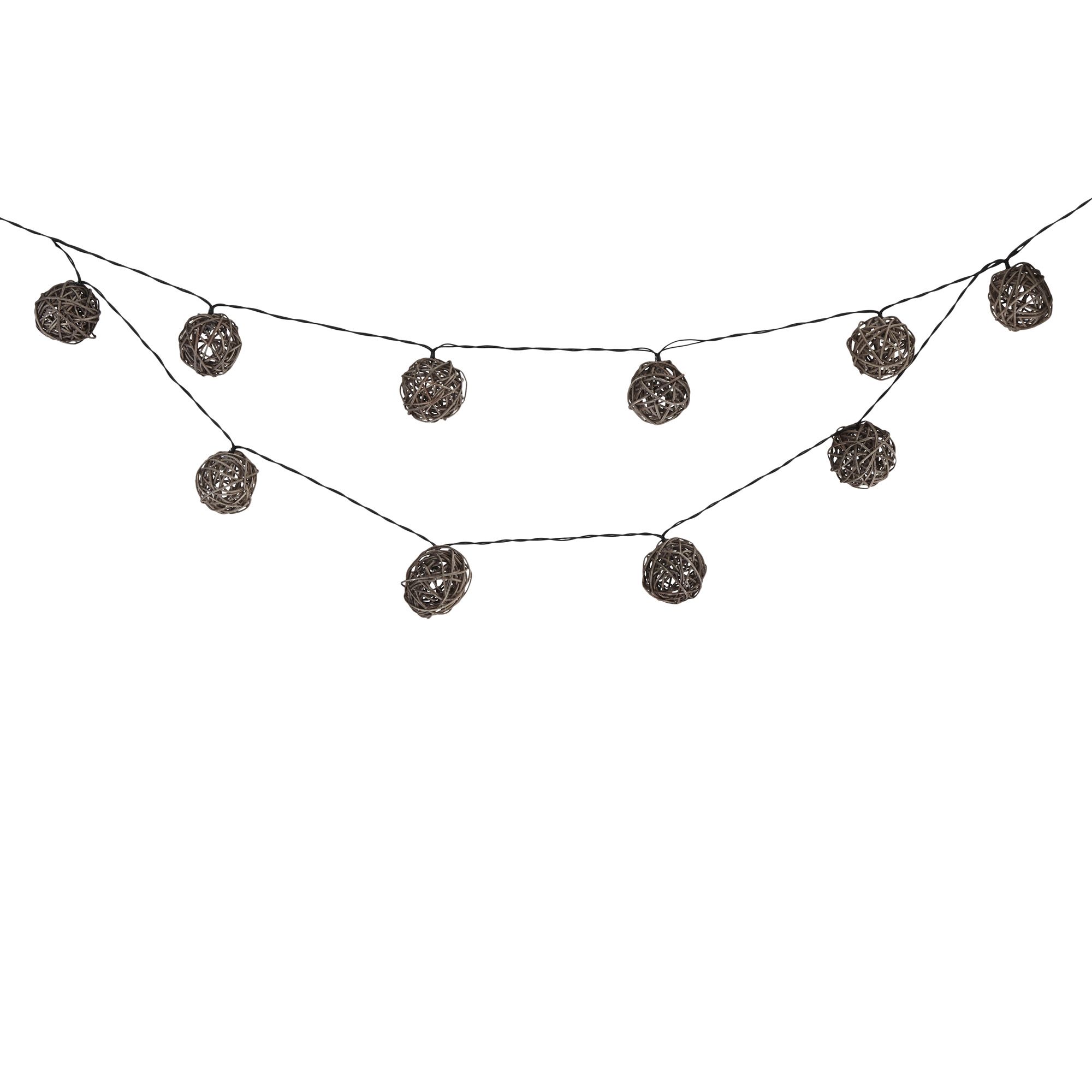 Blooma Bestia Solar Powered Grey 20 LED Ball String Lights ...