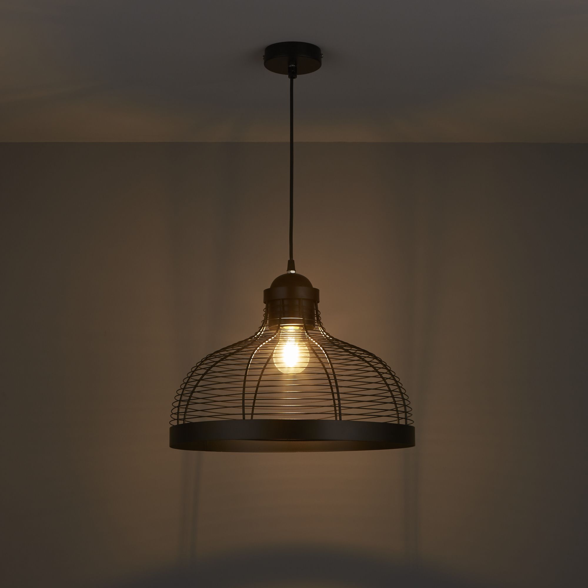 Baici Matt Black Pendant Ceiling Light Departments Diy At B Q