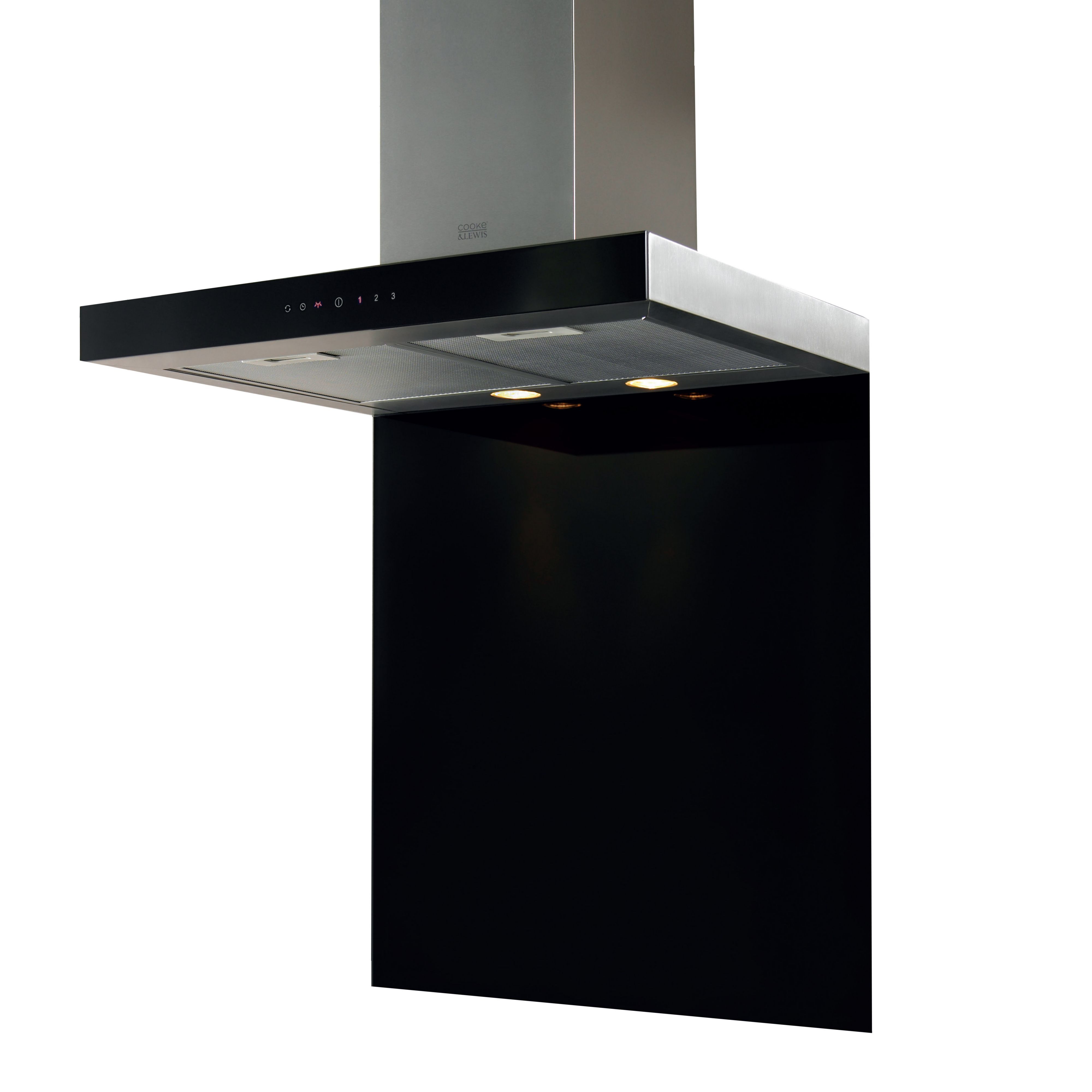 Cooke & Lewis CLBDCHBS Box Cooker Hood & Splashback, Silver Effect