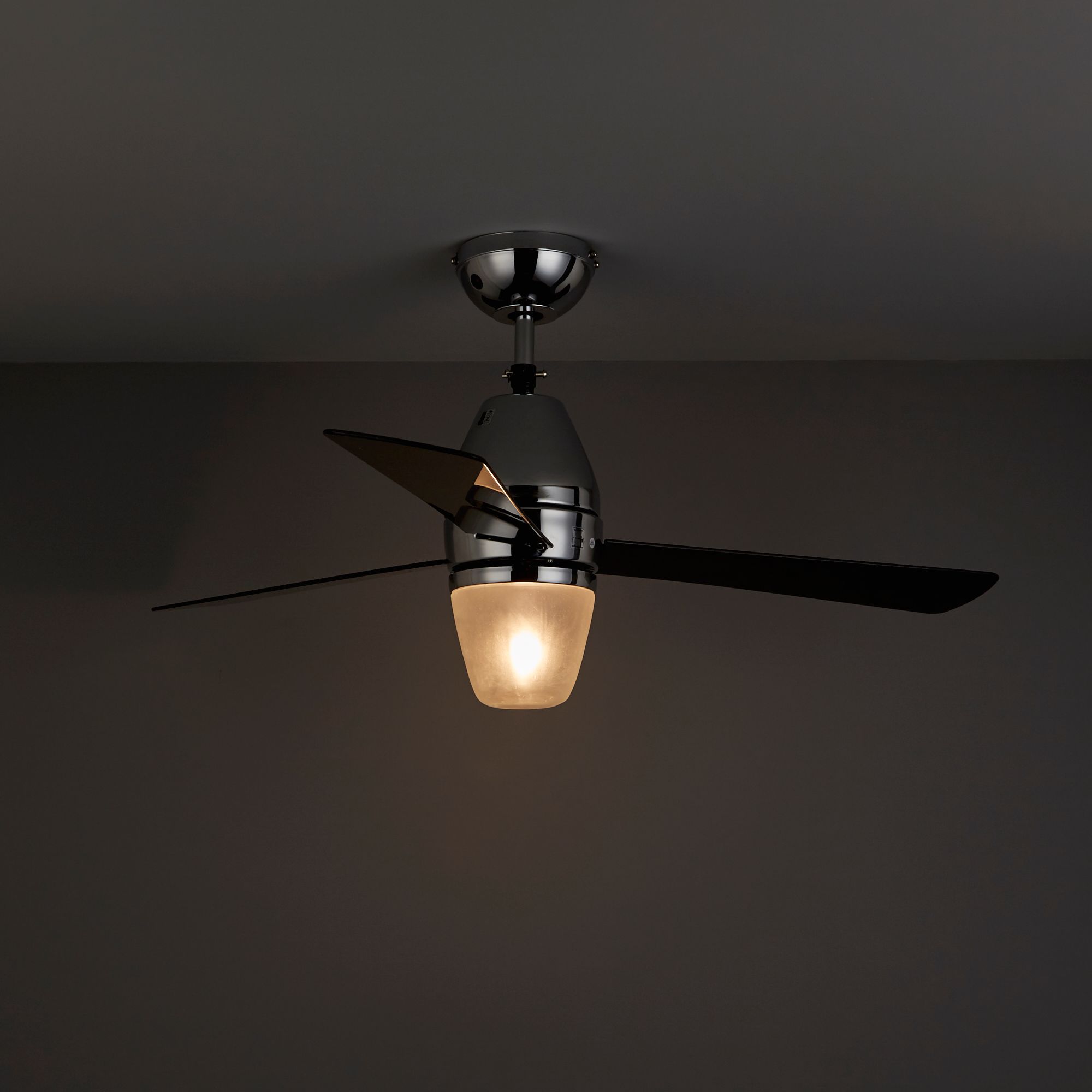 Whoosh Chrome Effect Ceiling Fan Light Departments Diy At B Q