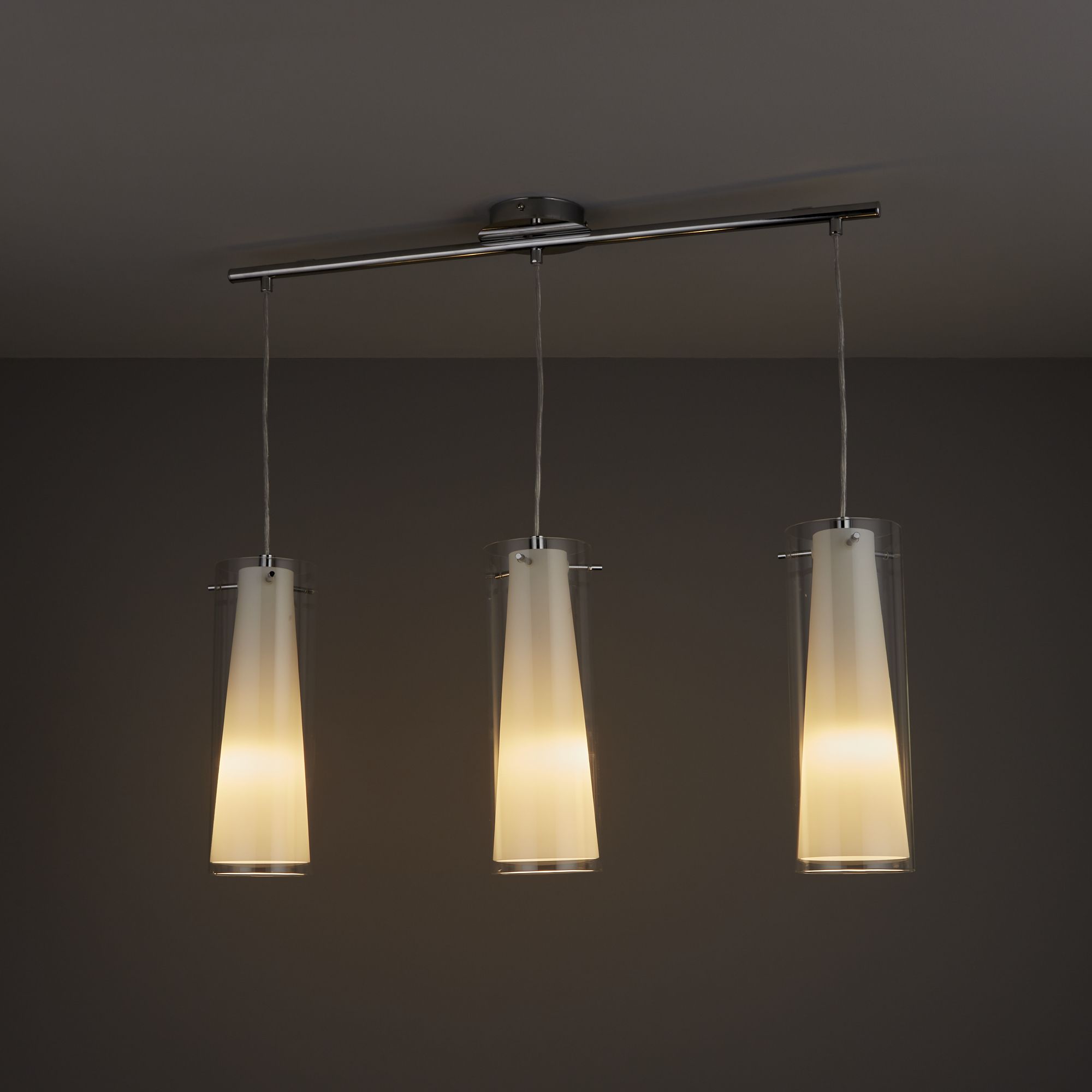 Kamara Tube White 3 Lamp Pendant ceiling light ...