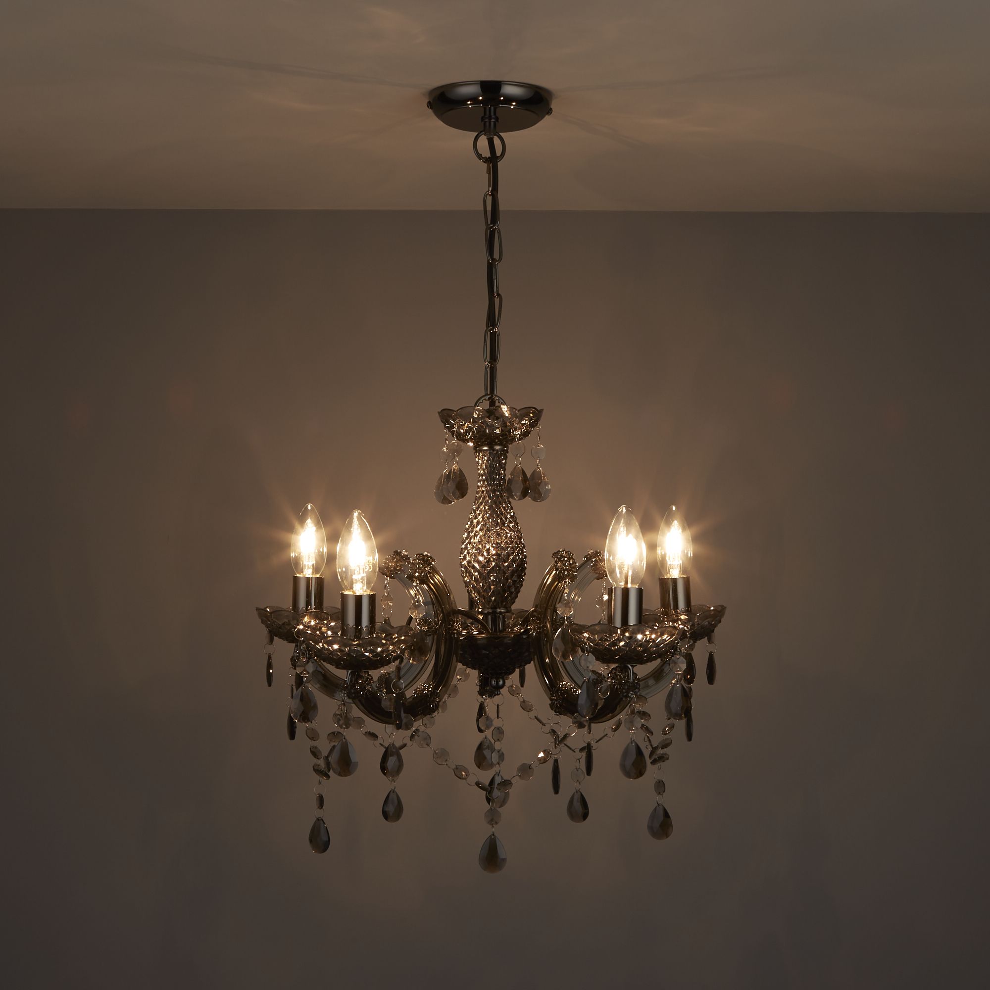 Annelise Smoked 5 Lamp Chandelier Ceiling Light Departments