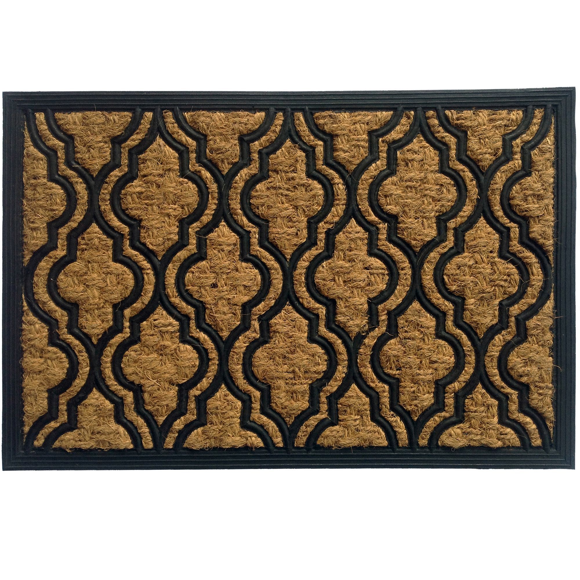 B&Q Black & natural Coir & rubber Door mat (L)450mm (W)450mm