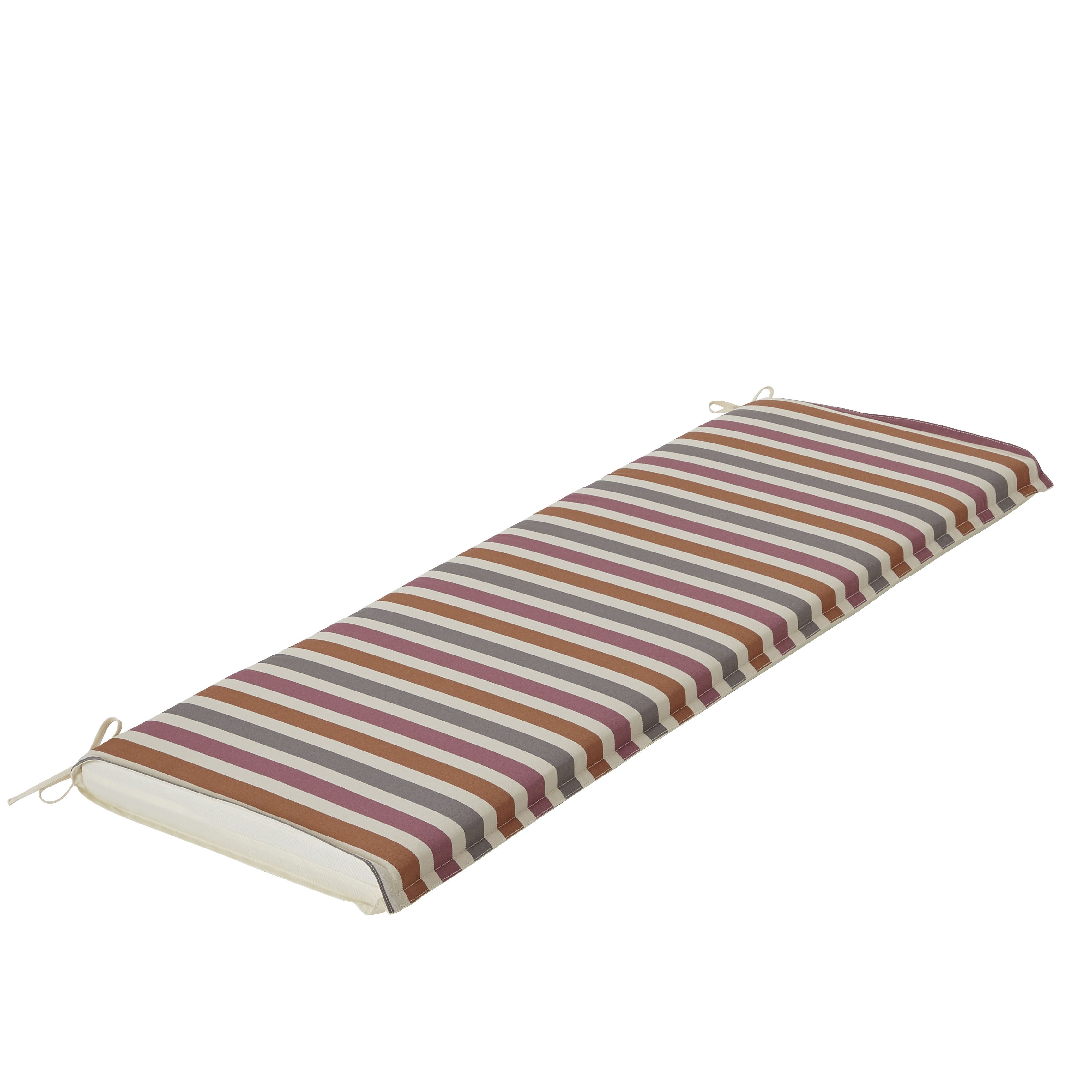 Isla Striped Cream, Pink, Grey & Orange Bench Cushion Departments