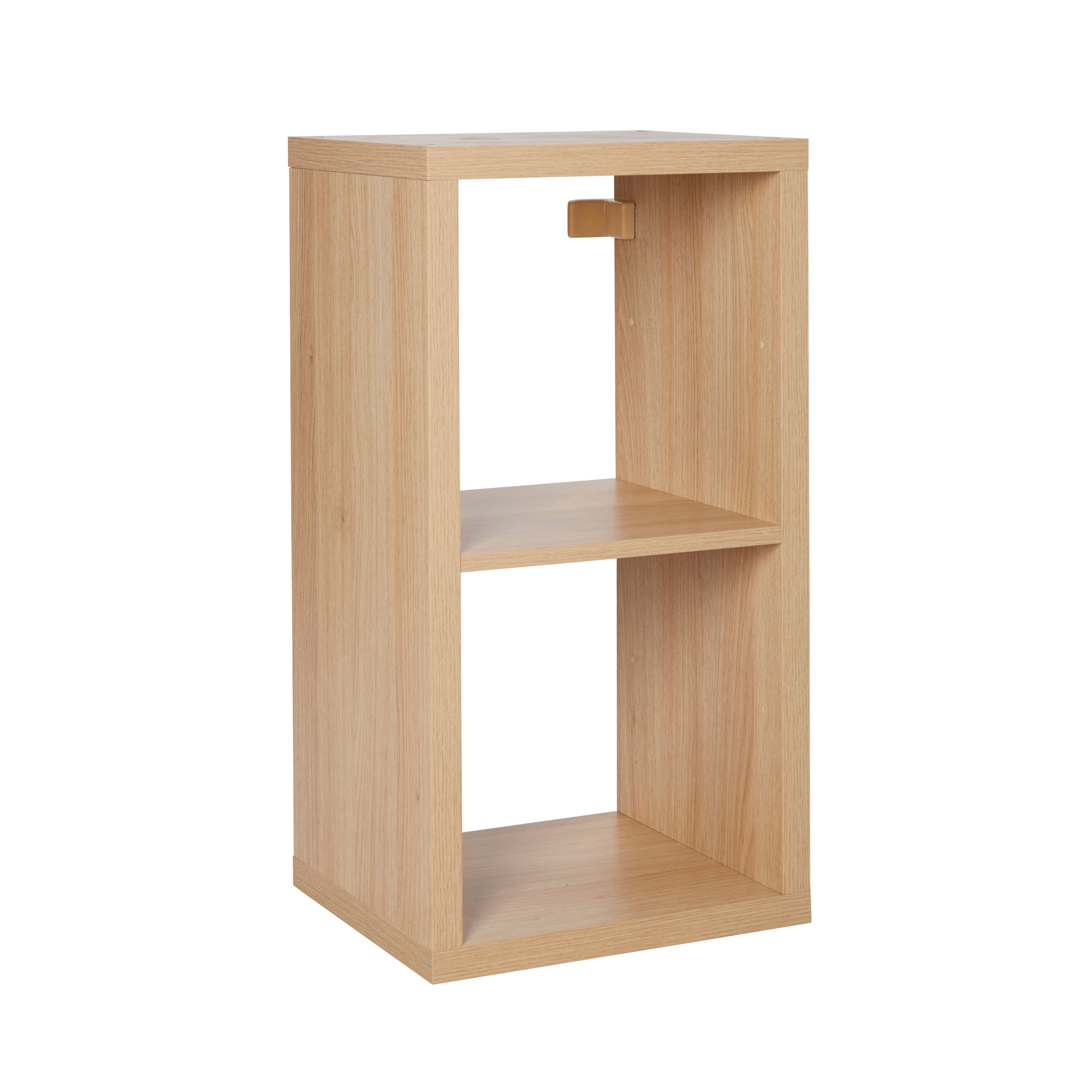 Form Mixxit Oak effect 2 Cube shelving unit (H)390mm (W)740mm ...