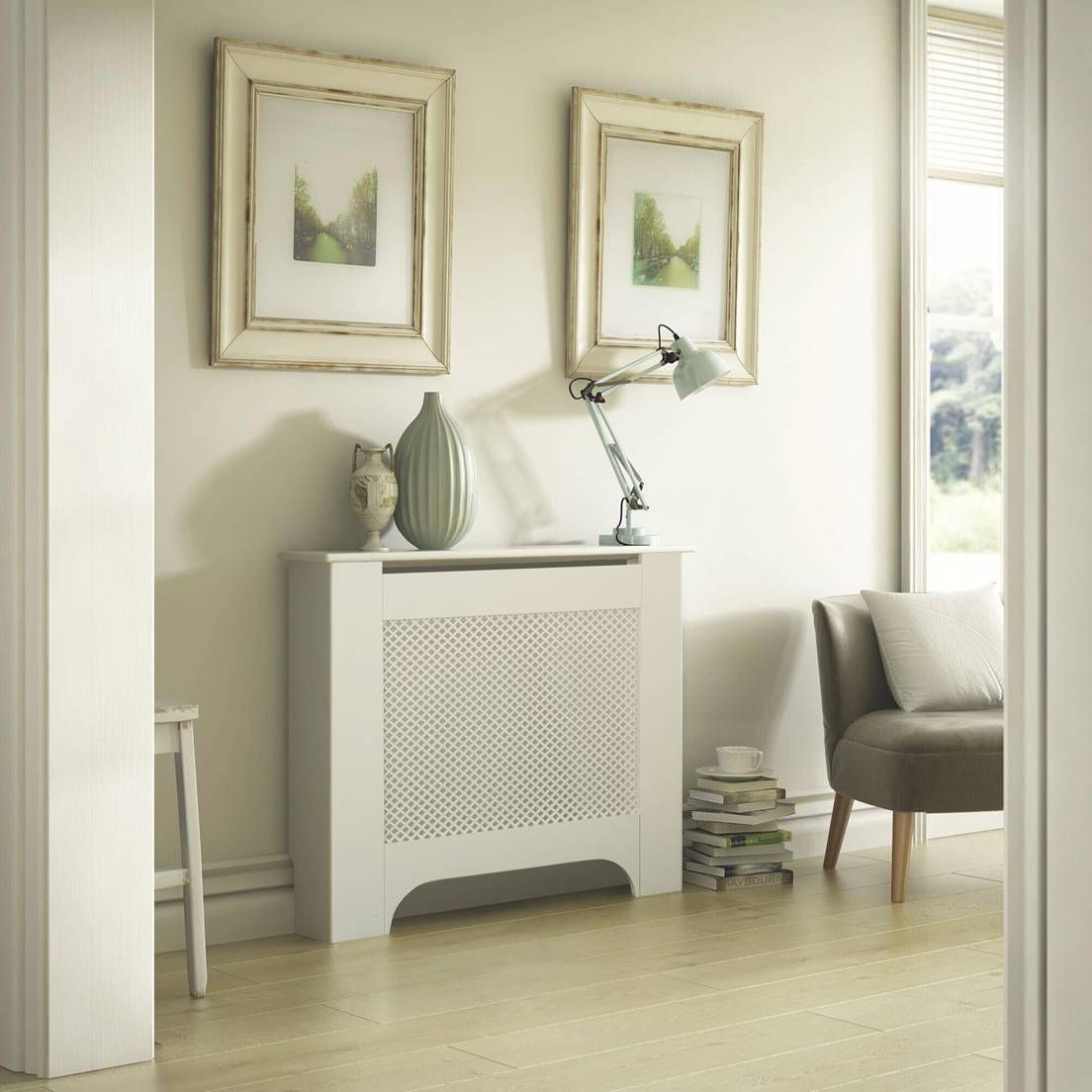 kensington medium white painted radiator cover