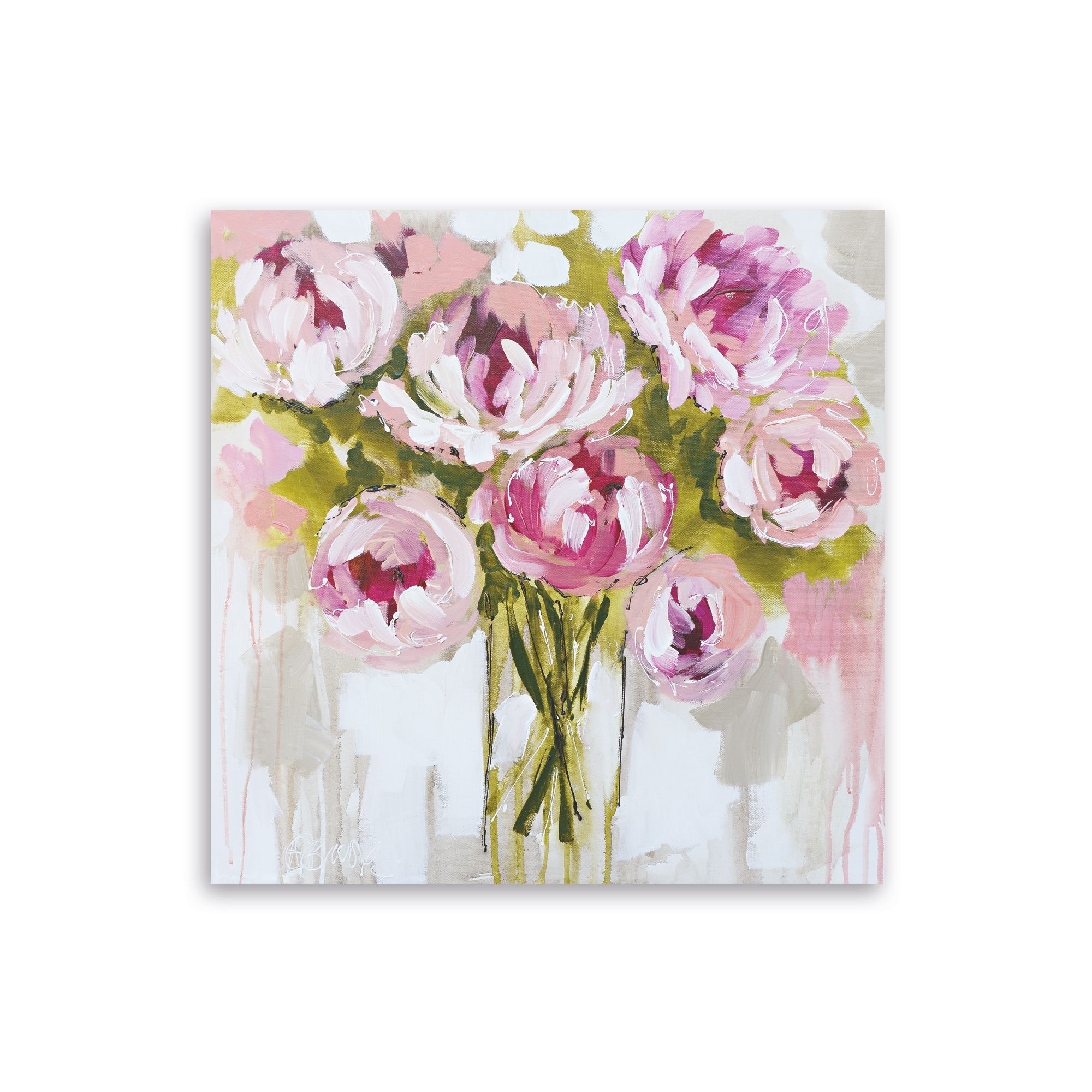 Floral Pink Canvas Art (W)900mm (H)900mm Departments DIY at B&Q