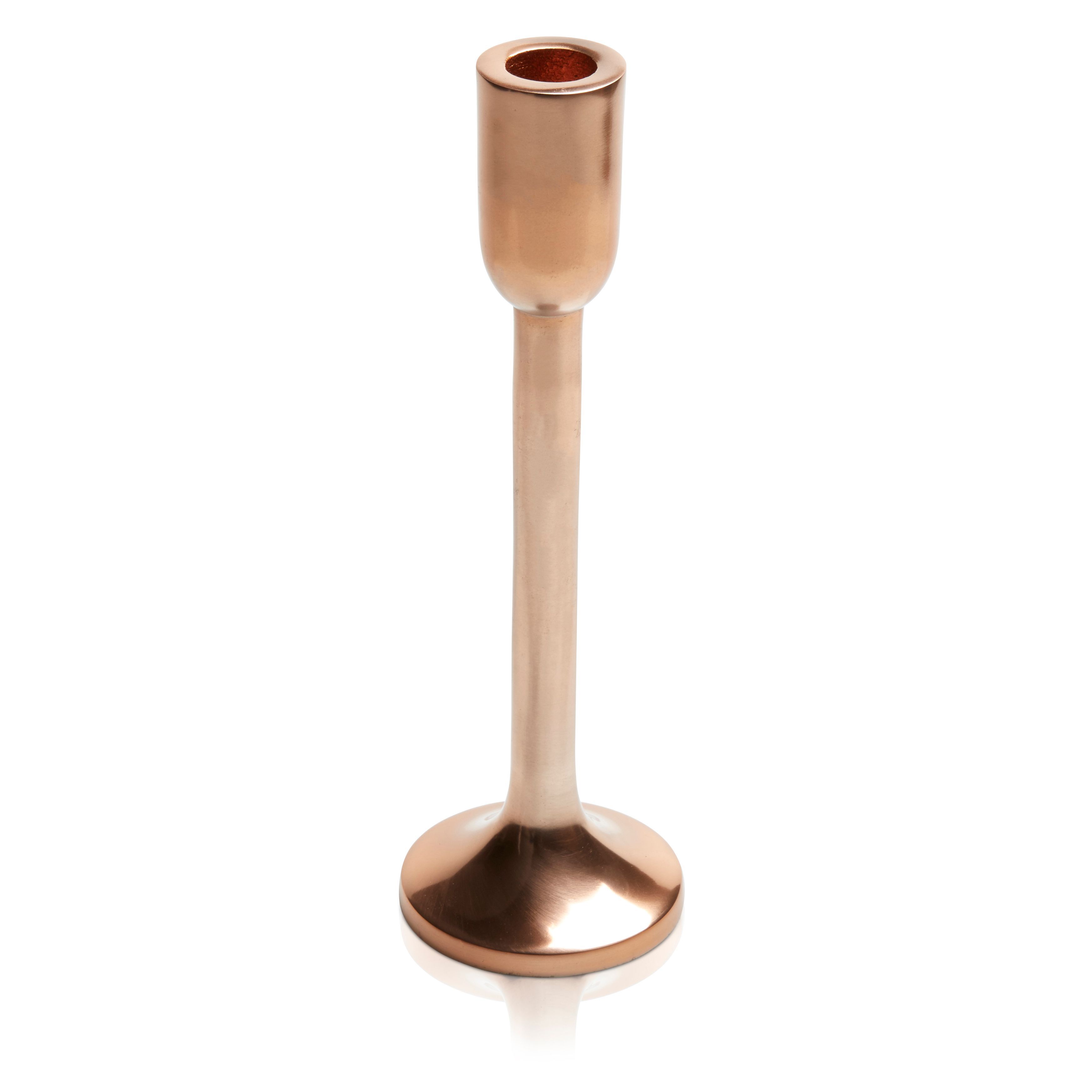 Colours Copper effect Aluminium Candle holder, Tall Departments DIY
