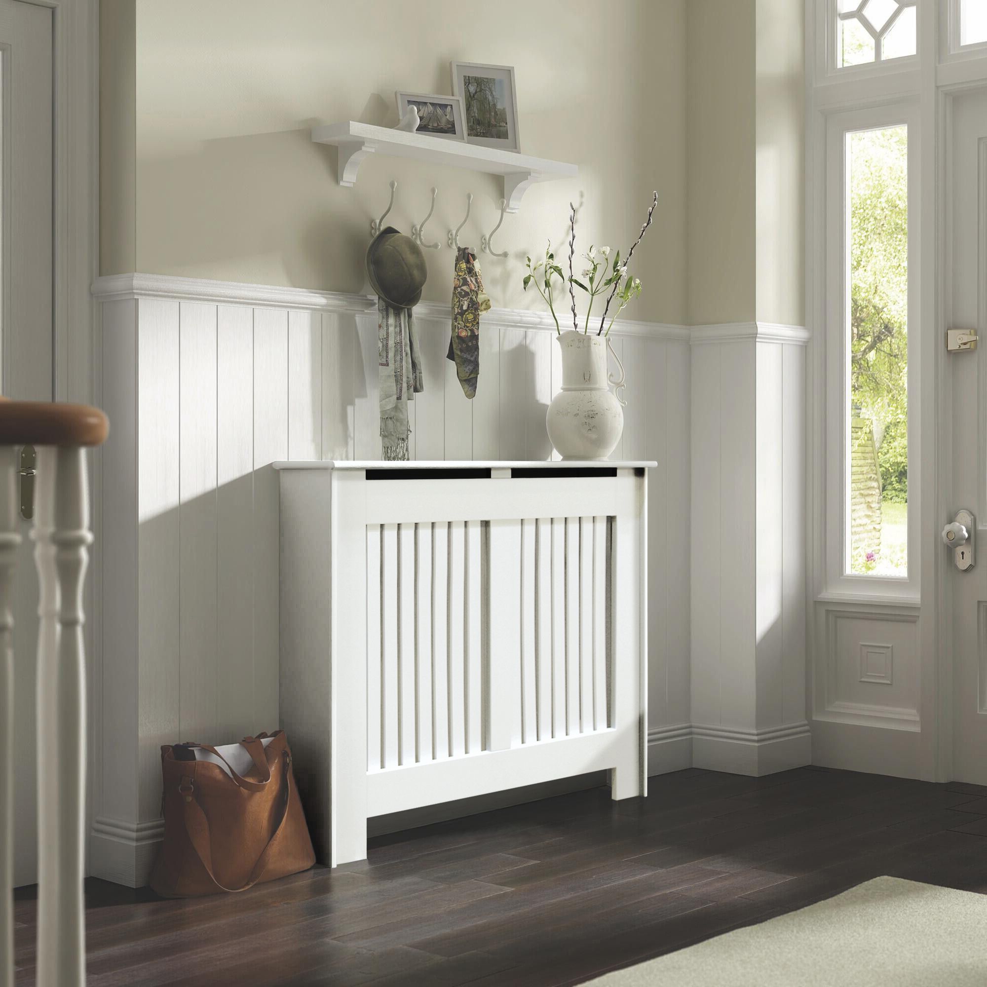 kensington medium white painted radiator cover