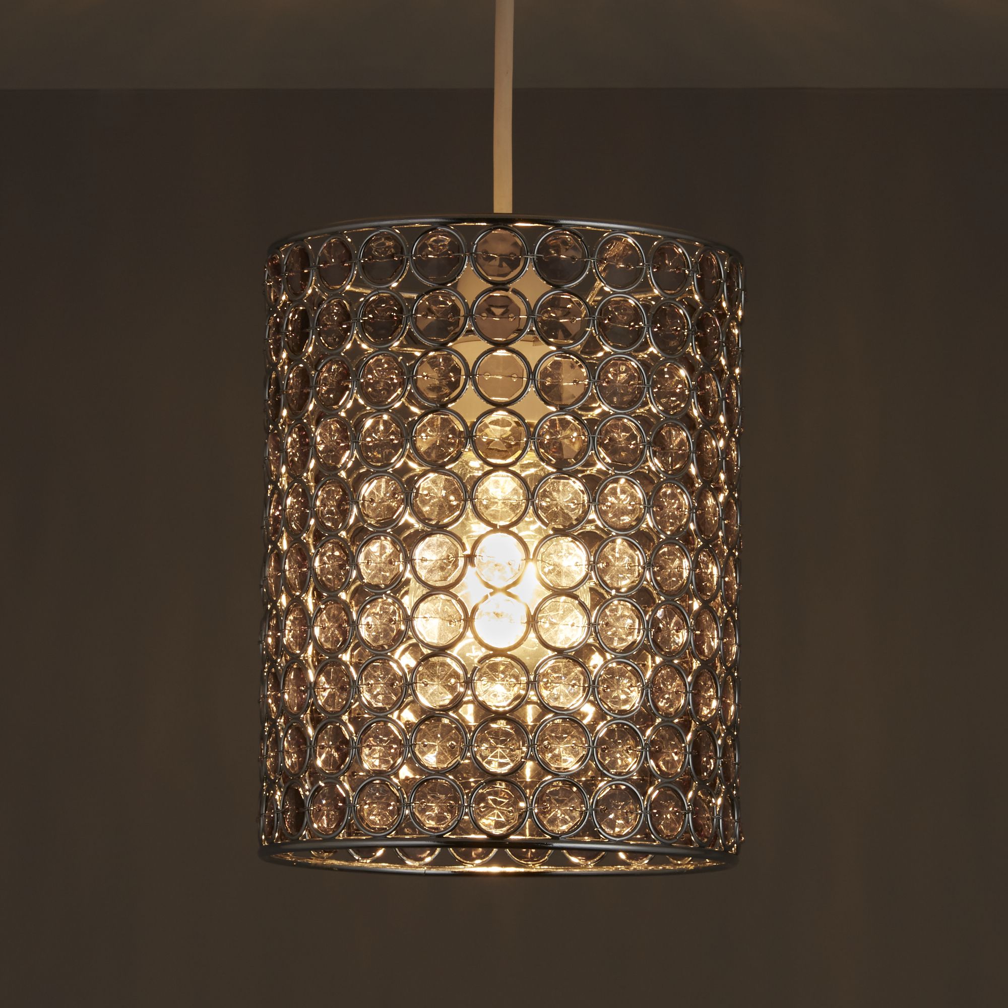 Colours Mokena Smokey Crystal Effect Beaded Light Shade (D)160mm ...