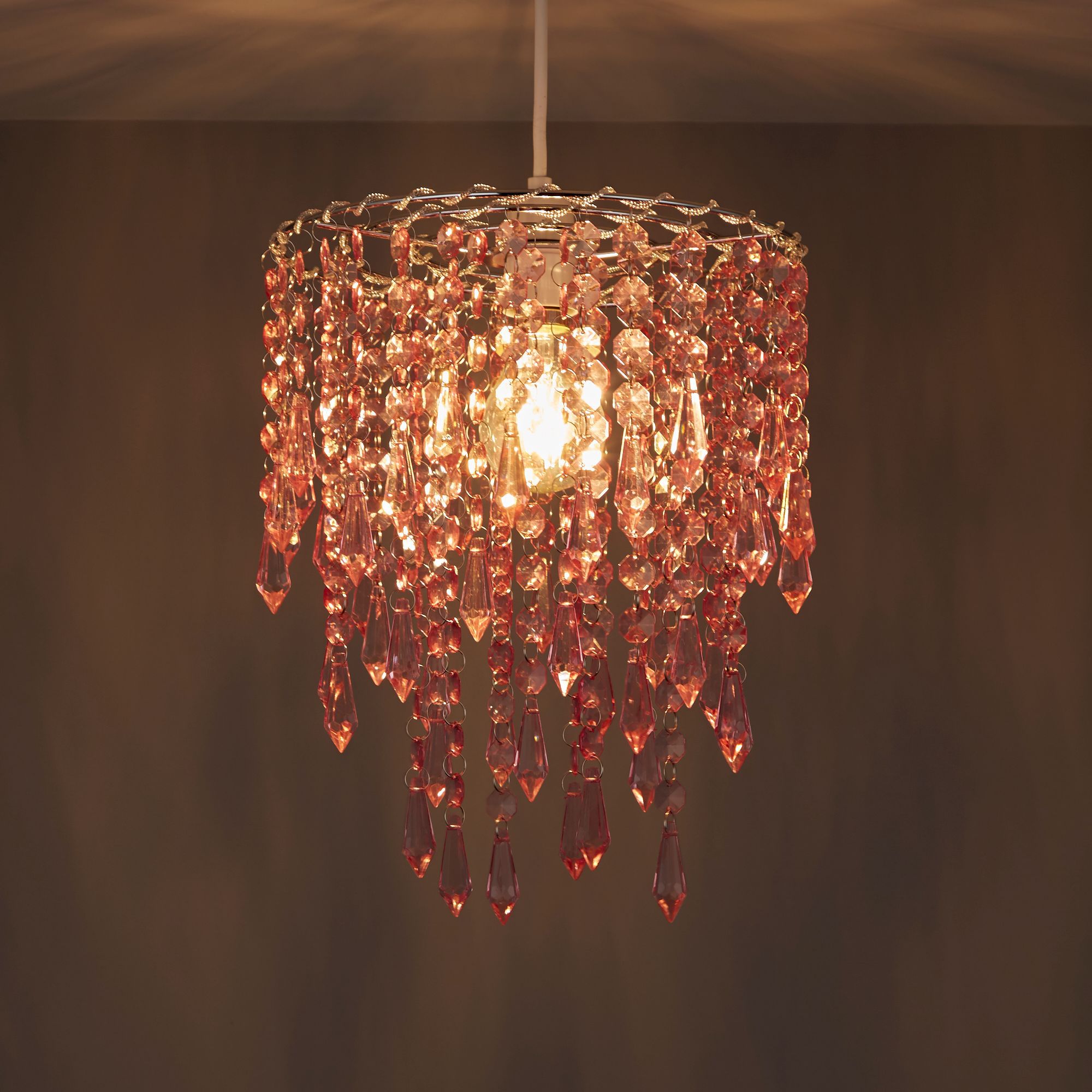 Colours Agassiz Pink Beaded Light Shade D 250mm Departments