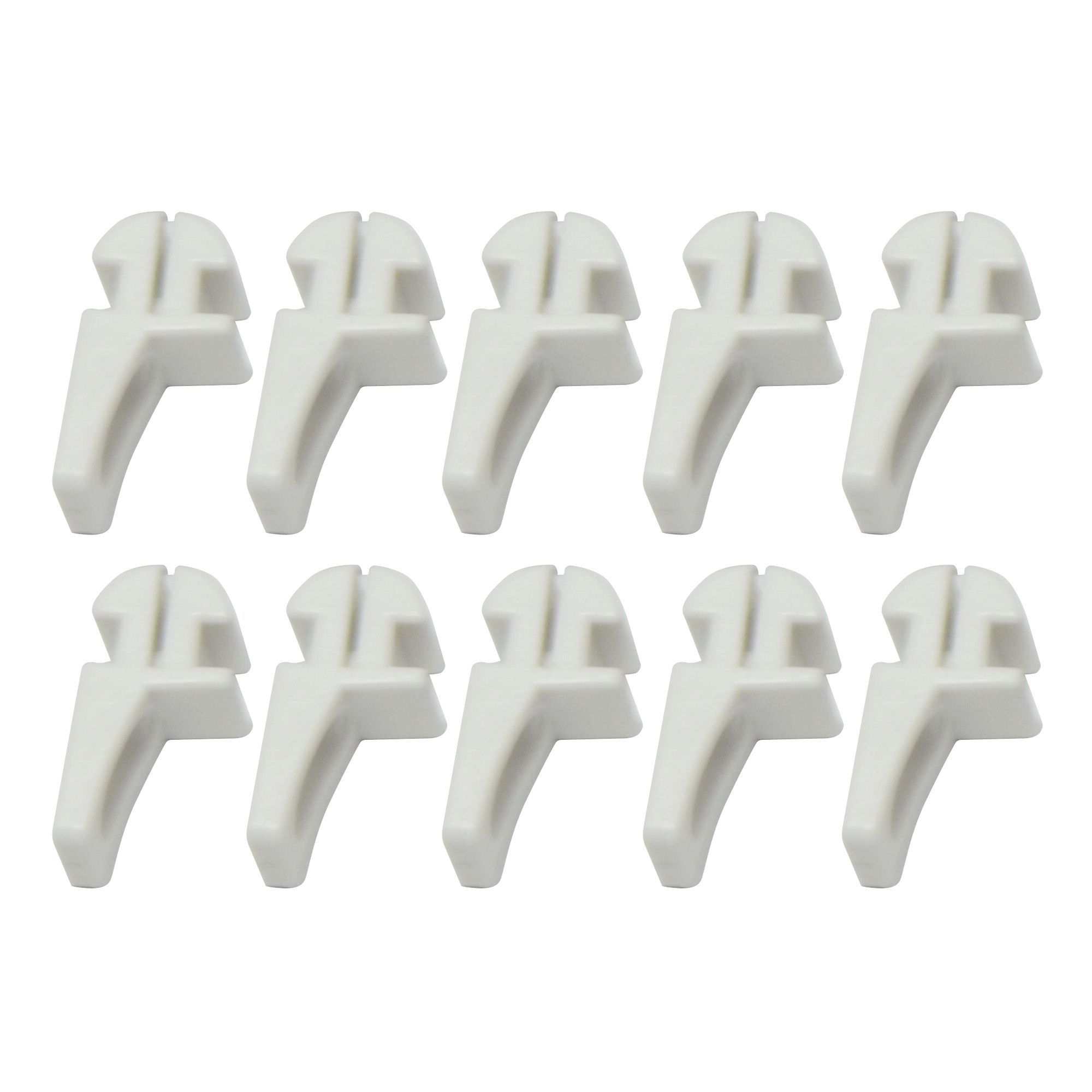 White Plastic Curtain track glide hook (L)19.1mm, Pack of 10 ...