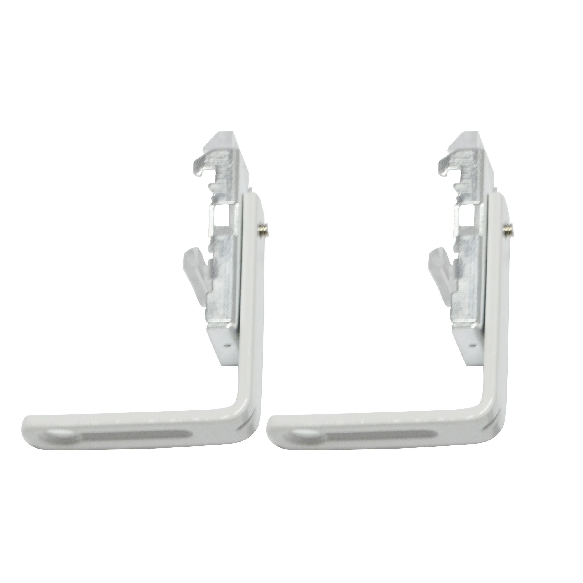 White Metal Curtain Track Bracket L 32mm Pack Of 2 Departments   5052931482665 01c