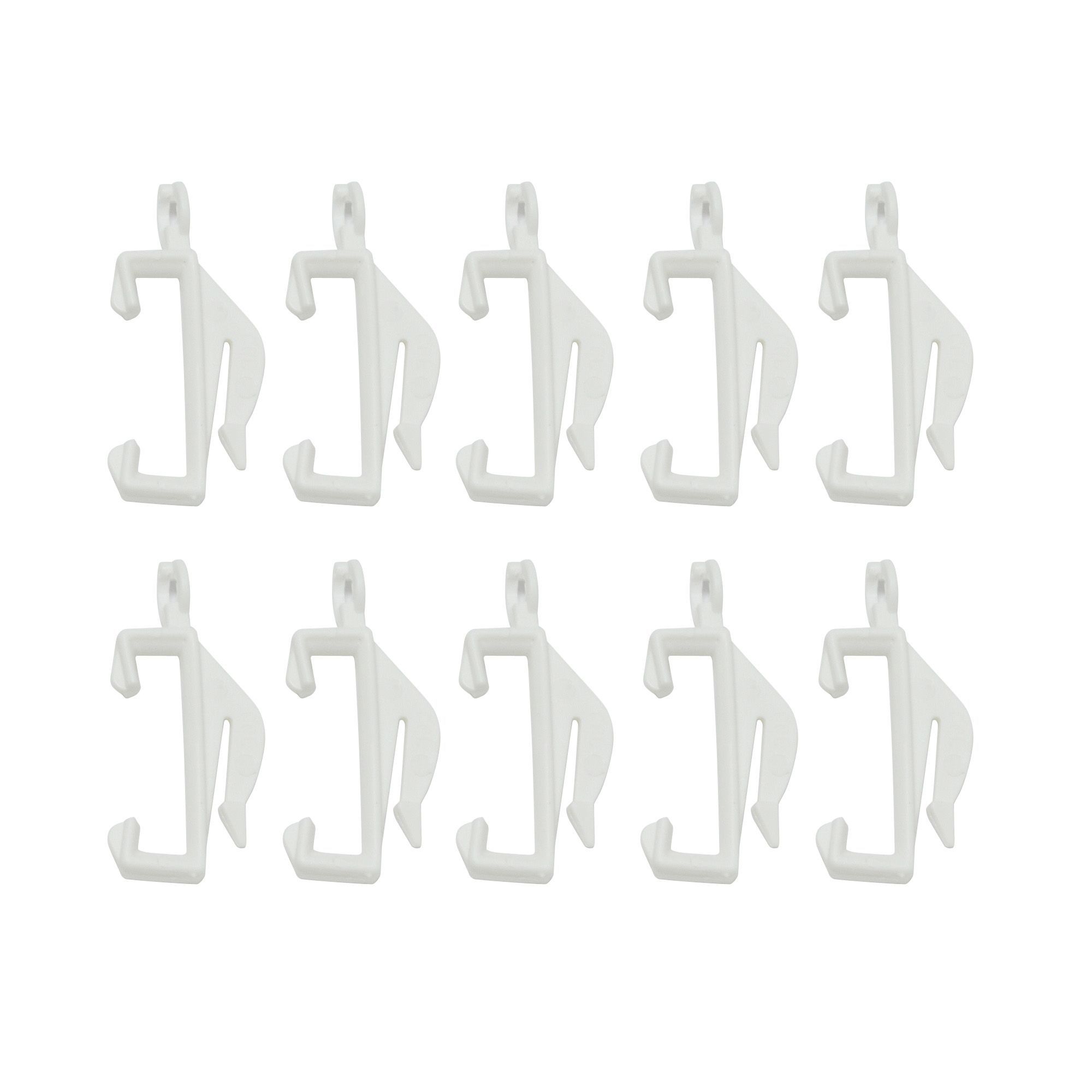 White Plastic Curtain hook (L)48.5mm, Pack of 10 | Departments | DIY at B&Q