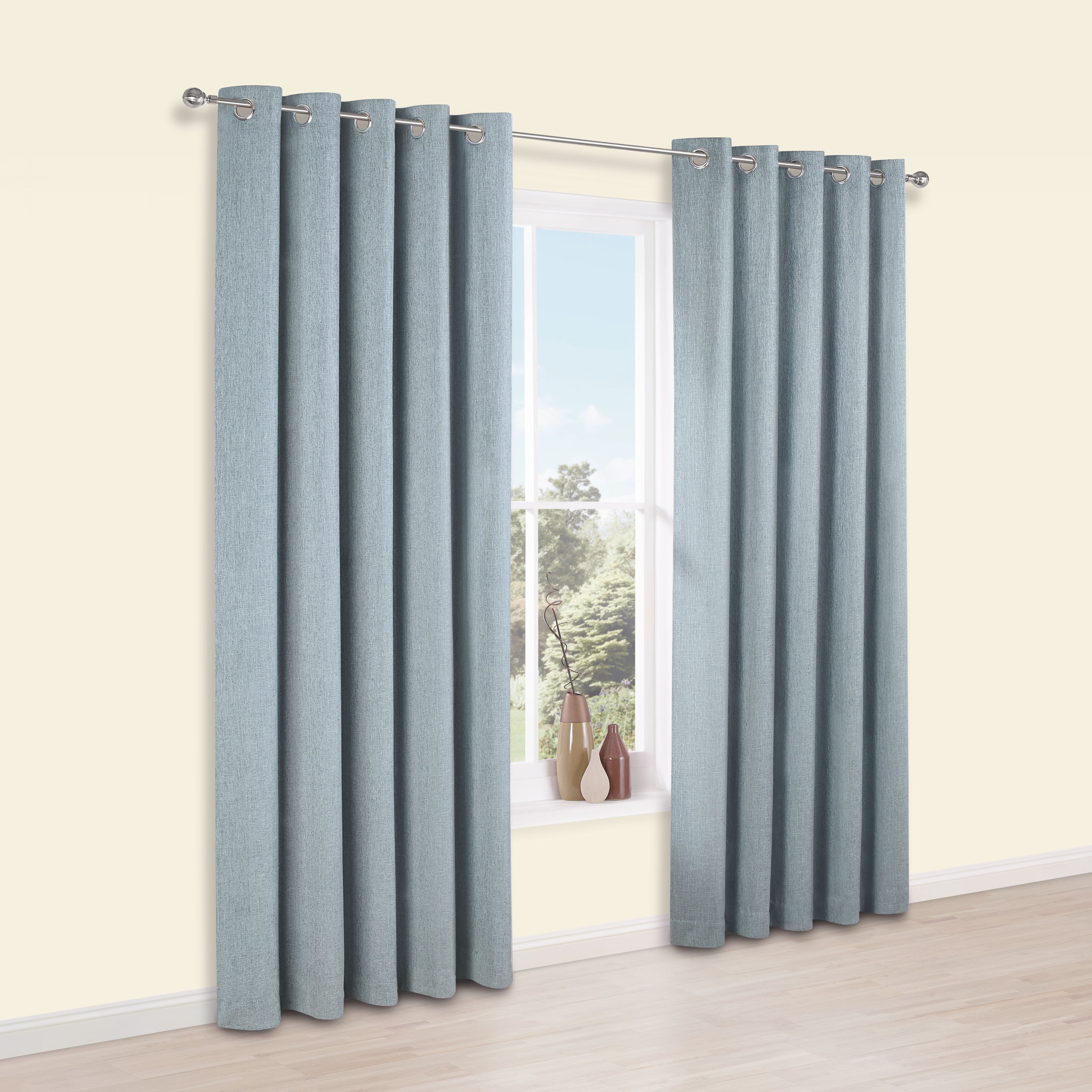 Thornbury Oural Chenille Eyelet Lined Curtains (W)167 cm (L)183 cm