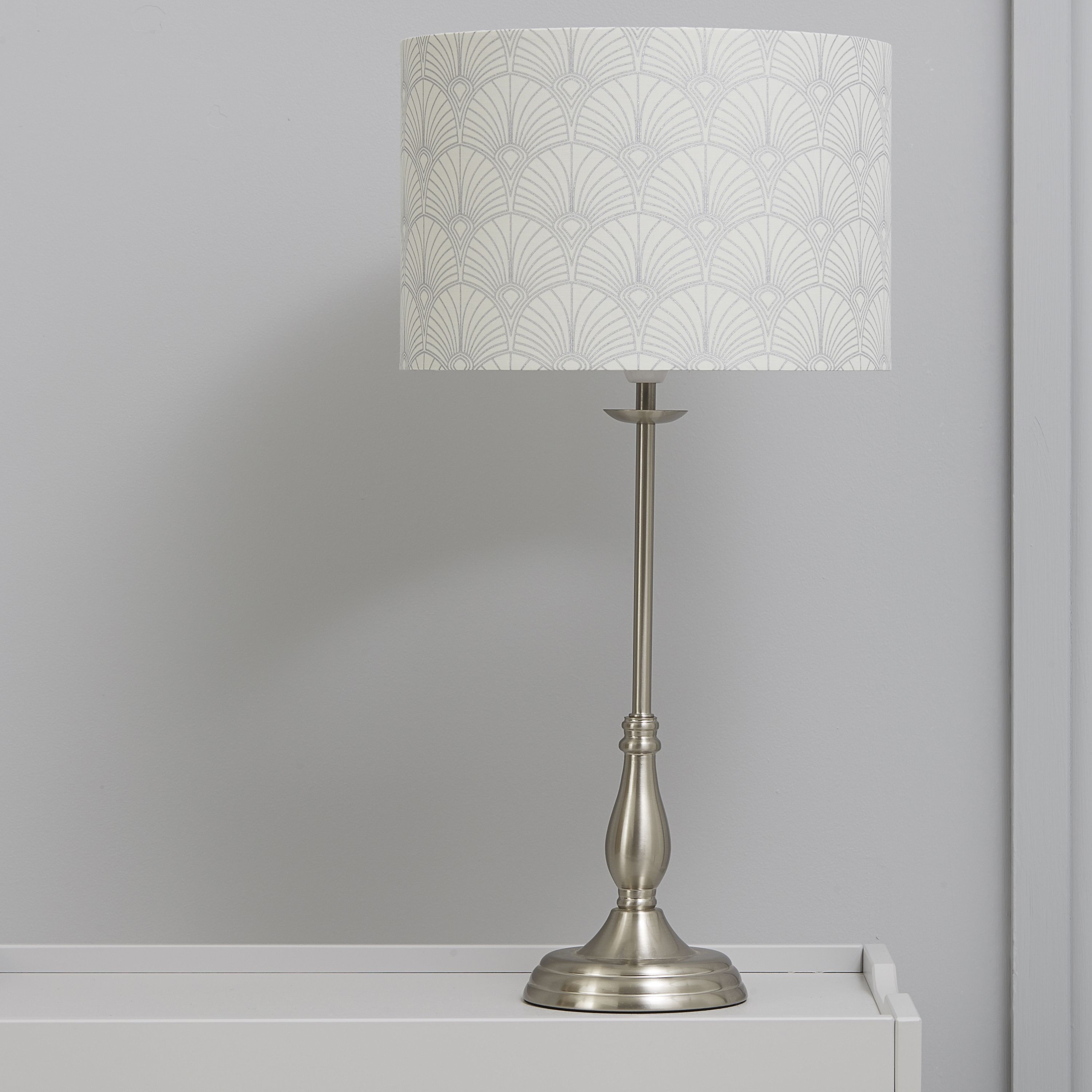 Kennidy Satin Nickel Effect Table Lamp Base | Departments ...